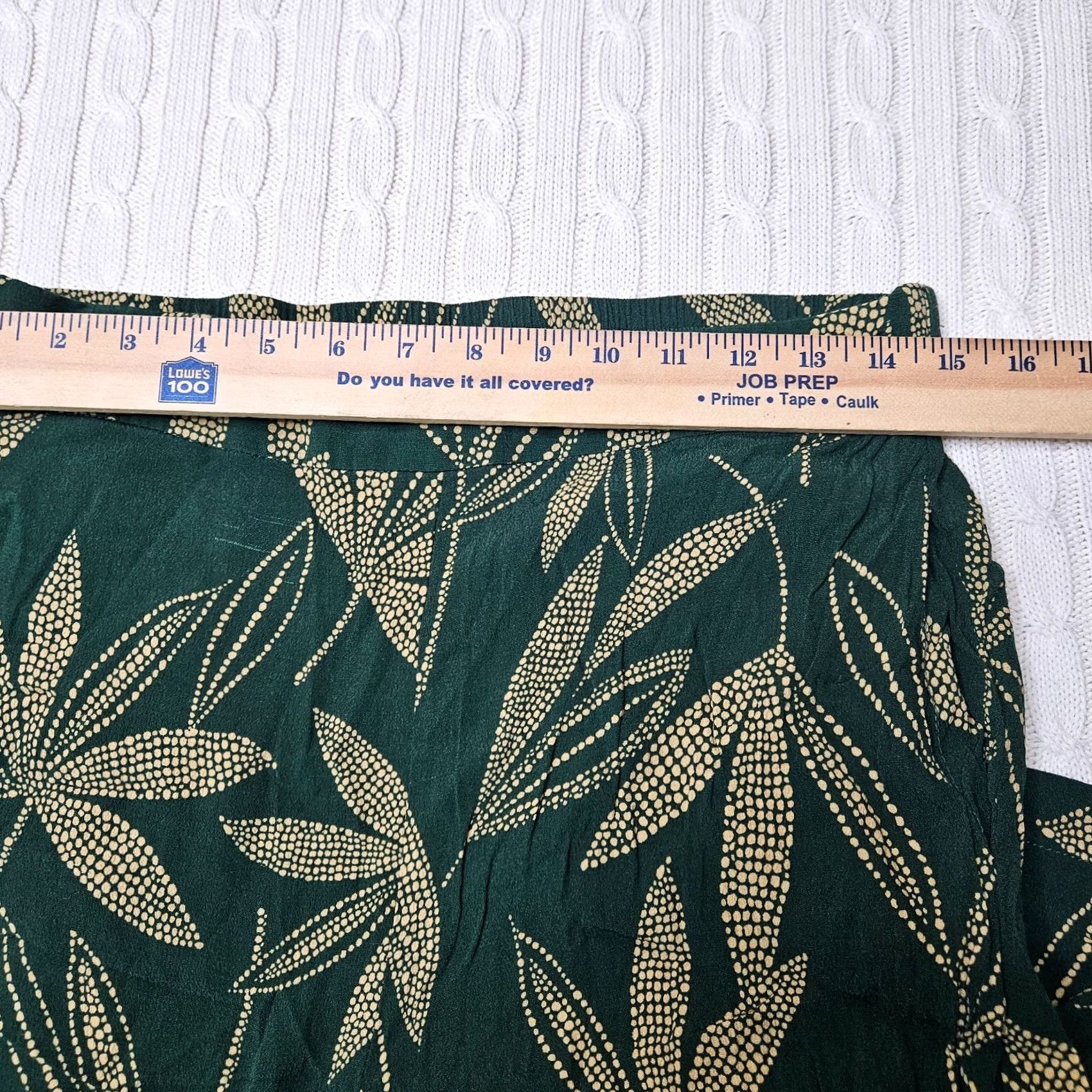 Mango MNG By Mango Women's Wide leg Floral Print Casual Pant Size L Regular Green - Pants, Casual, Floral, Wide-Leg, Spring/Summer, Mango, Regular, Button Size 36" / US 14 / IT 50 - 7 Thumbnail