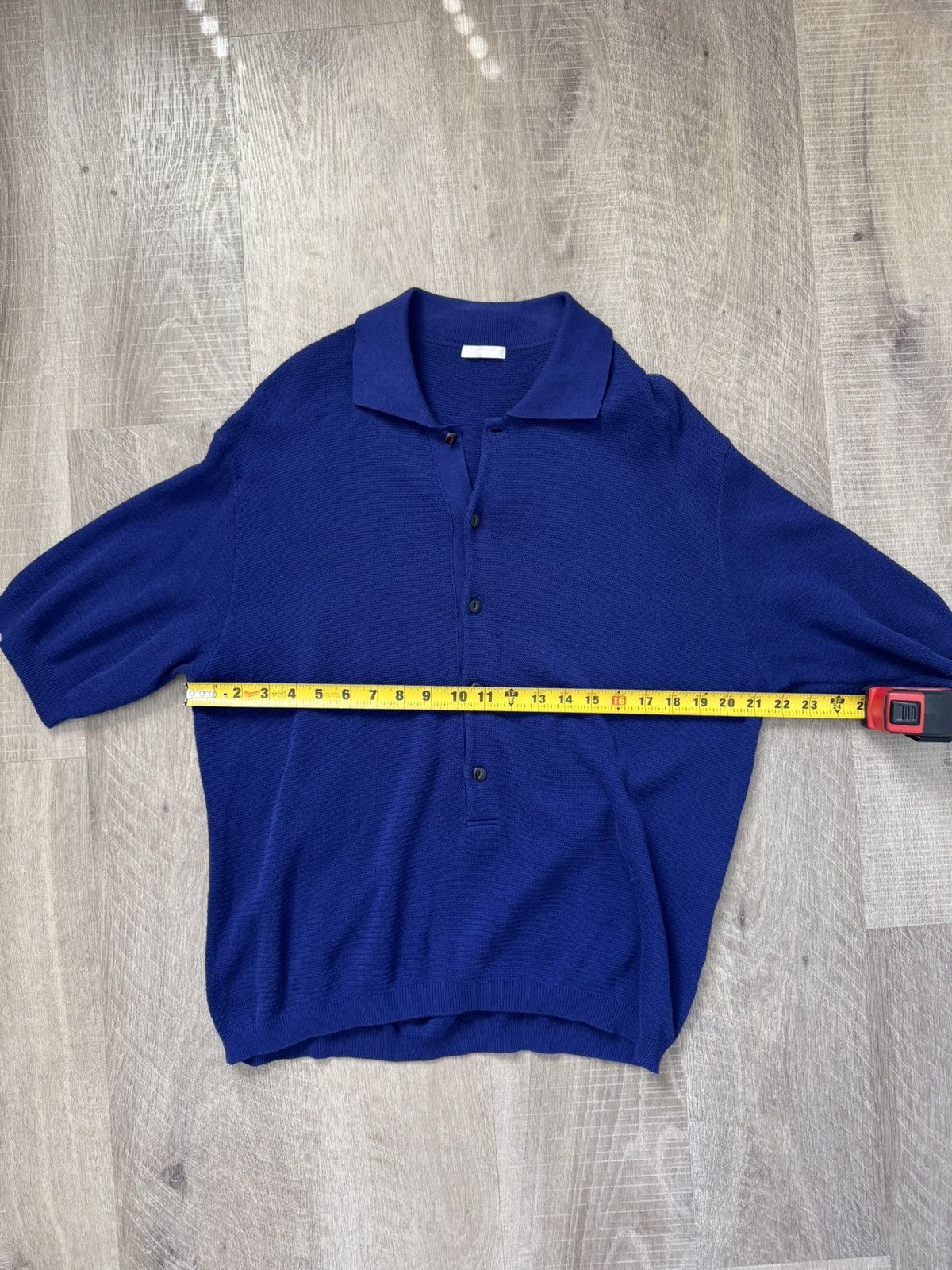 Ulterior ULTERIOR” TWISTED LOOSE MILANO RIB KNIT POLO ROYAL BLUE Size US M / EU 48-50 / 2 - 7 Thumbnail