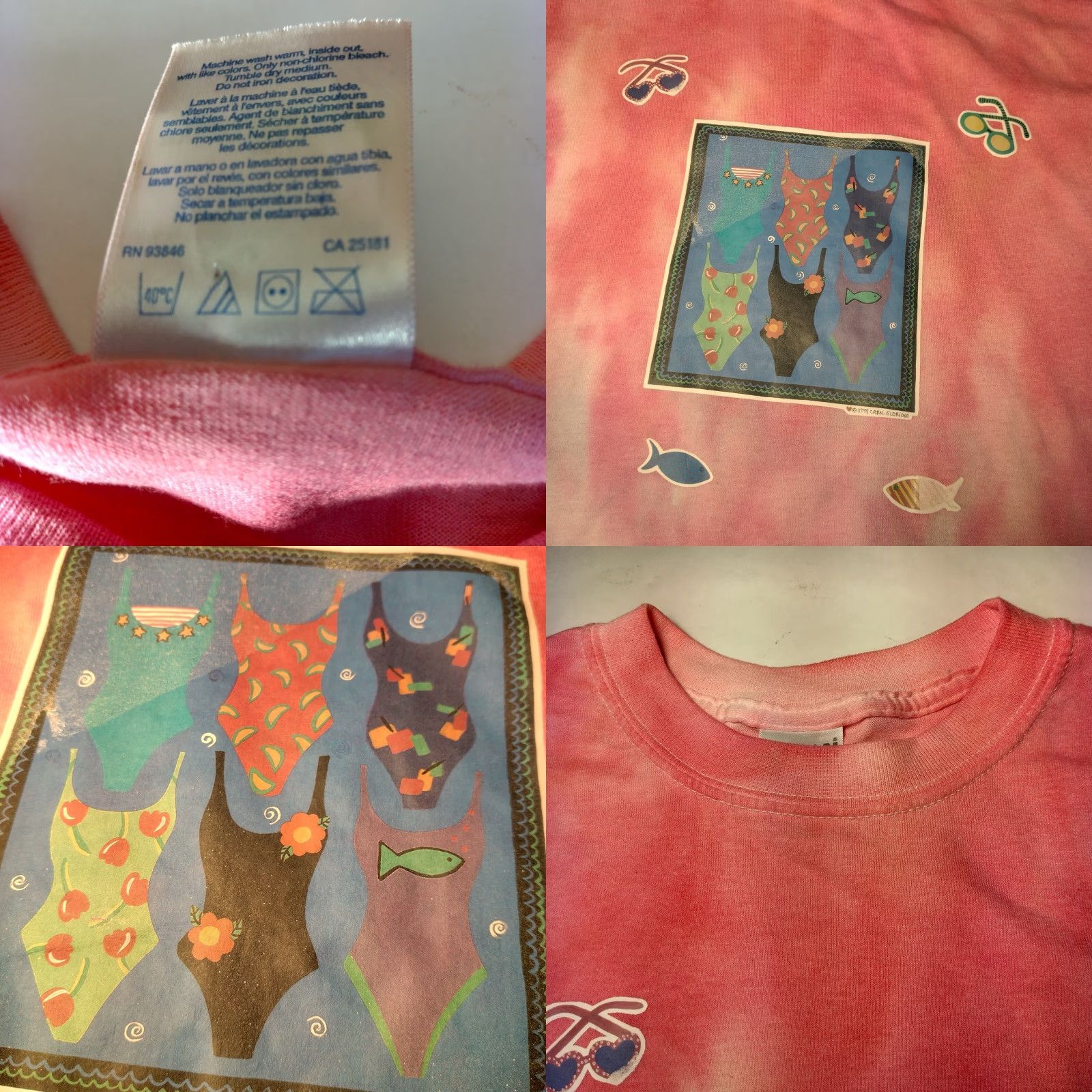 Gildan VINTAGE Gildan T-Shirt Shirt Women M Pink Tie Dye Beach 1990s Fashion Beach Vacation 1990s Womens M Pink Tie Dye Graphic Flaw Left Side Size M / US 6-8 / IT 42-44 - 8 Thumbnail