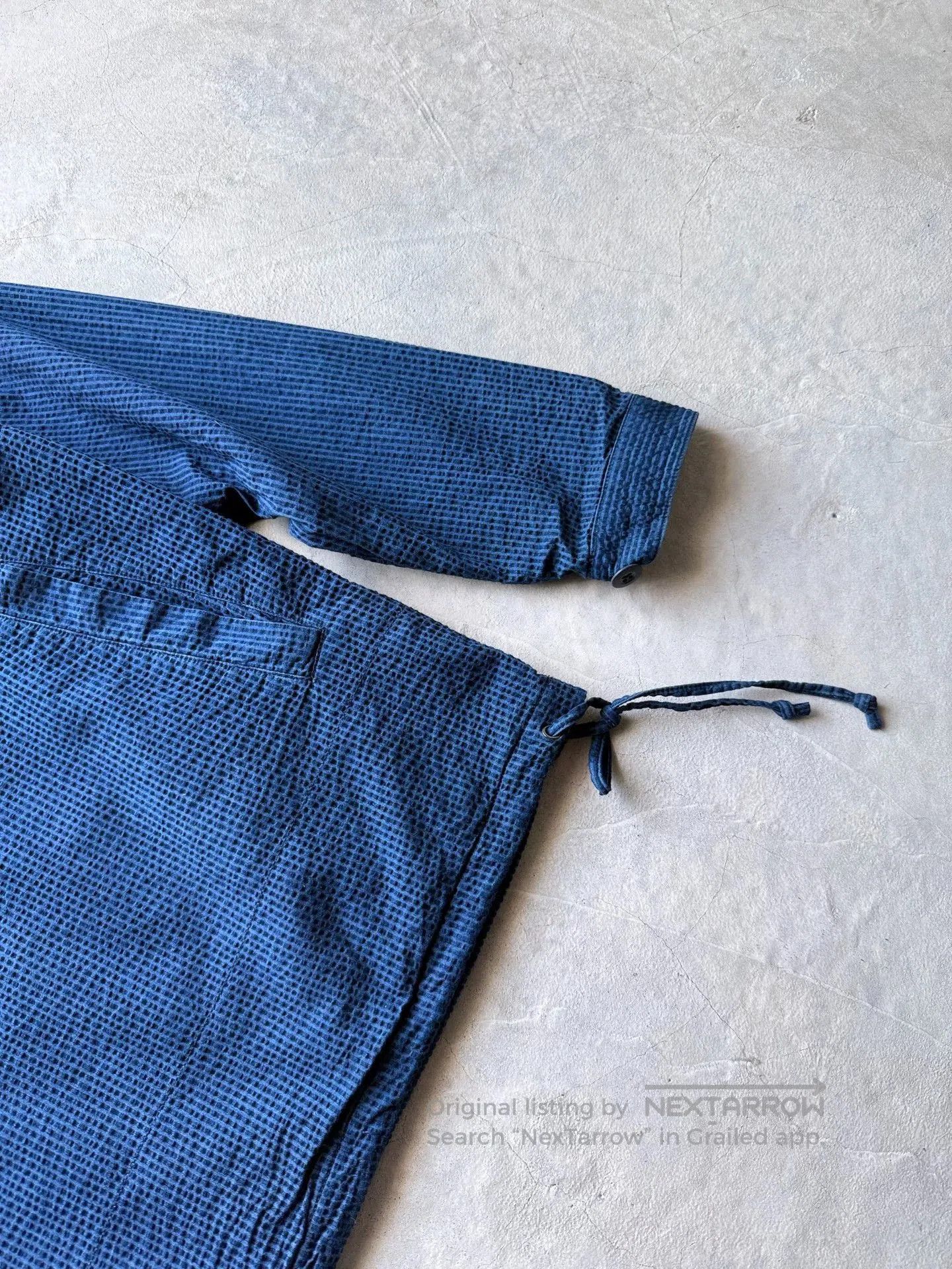 Vintage Vintage 90s J Crew Indigo Seersucker Anorak. Size US L / EU 52-54 / 3 - 5 Thumbnail