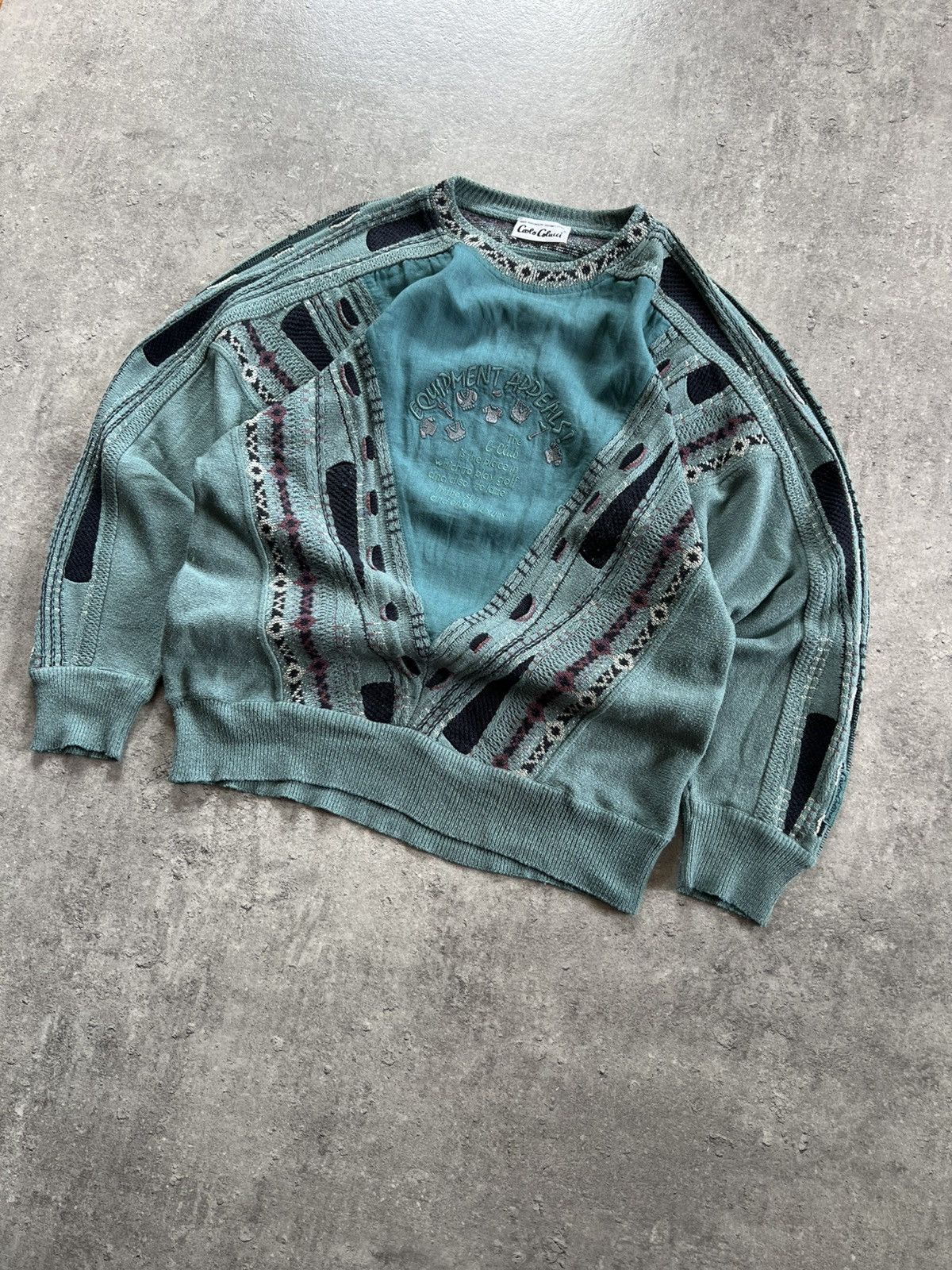 Carlo Colucci Carlo Colucci Coogi Style Sweater 90s Biggie Knit Vintage Size US XL / EU 56 / 4 - 3 Thumbnail