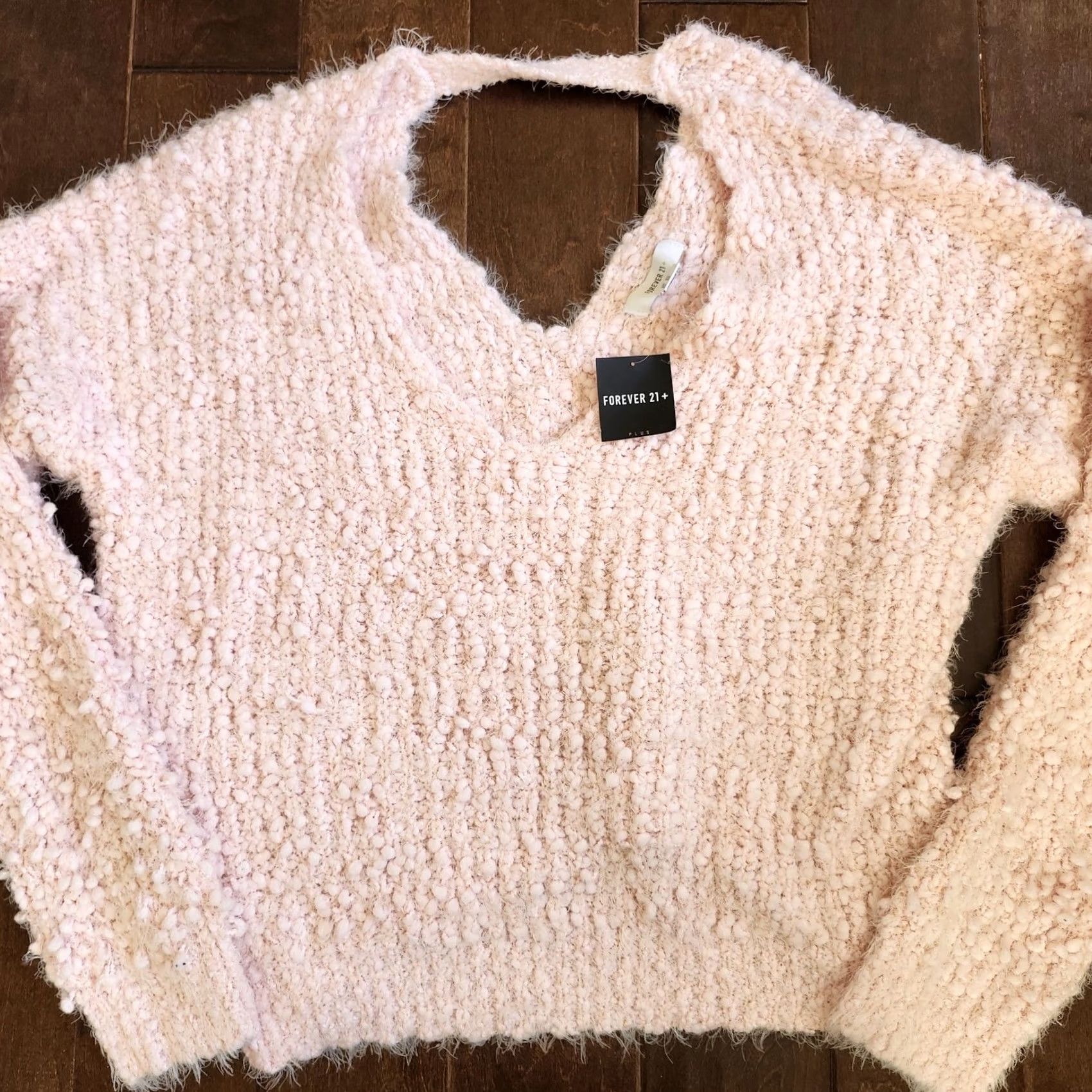 Forever 21 FOREVER 21 Pink V-Neck Keyhole Sweater 3X Plus Women Pullover Knit NWT Casual Long Sleeve Autumn Winter Sexy Womens Size XXL / US 16-18 / IT 52-54 - 6 Thumbnail