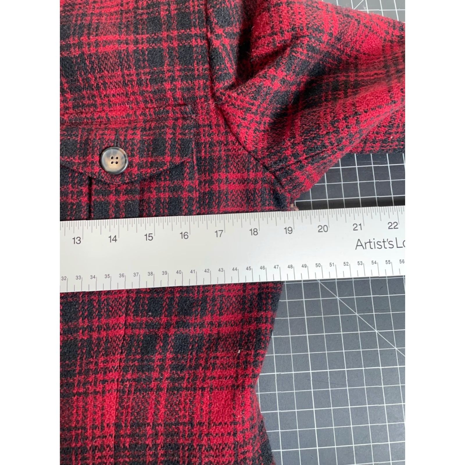 Vintage VINTAGE Collins & Pyne Wool Plaid Chore Coat Jacket Women's 10 Red Black Pattern Union Made Short Coat Size L / US 10 / IT 46 - 5 Thumbnail