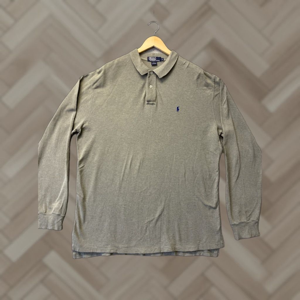 Polo Ralph Lauren POLO RALPH LAUREN Gray Long Sleeve Polo Shirt 3XLT Big & Tall Classic Mens Size US XXL / EU 58 / 5 - 1 Thumbnail
