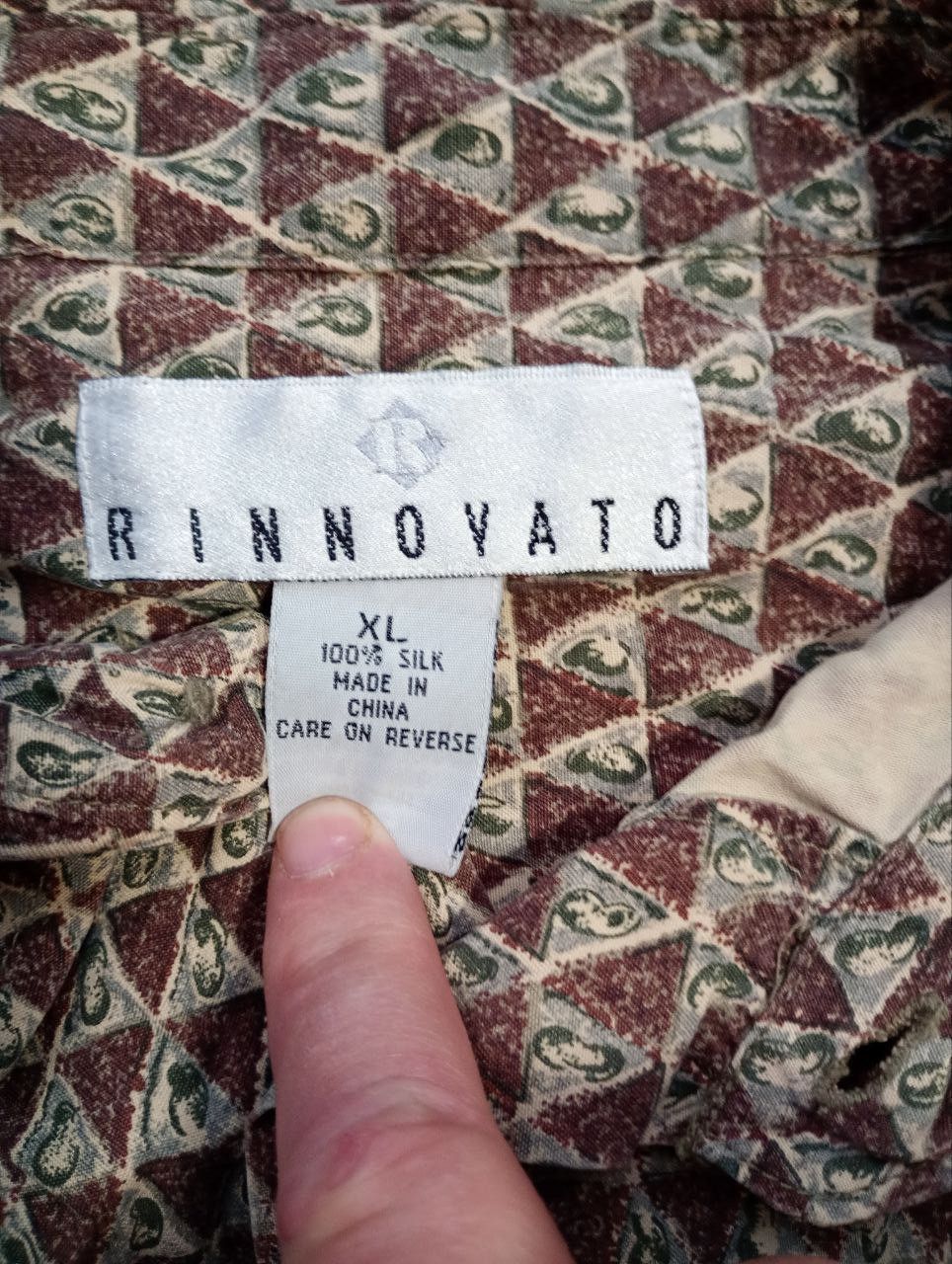 Vintage Rinnoyato 100% Silk Shirt Vintage 90's Size US XL / EU 56 / 4 - 8 Thumbnail