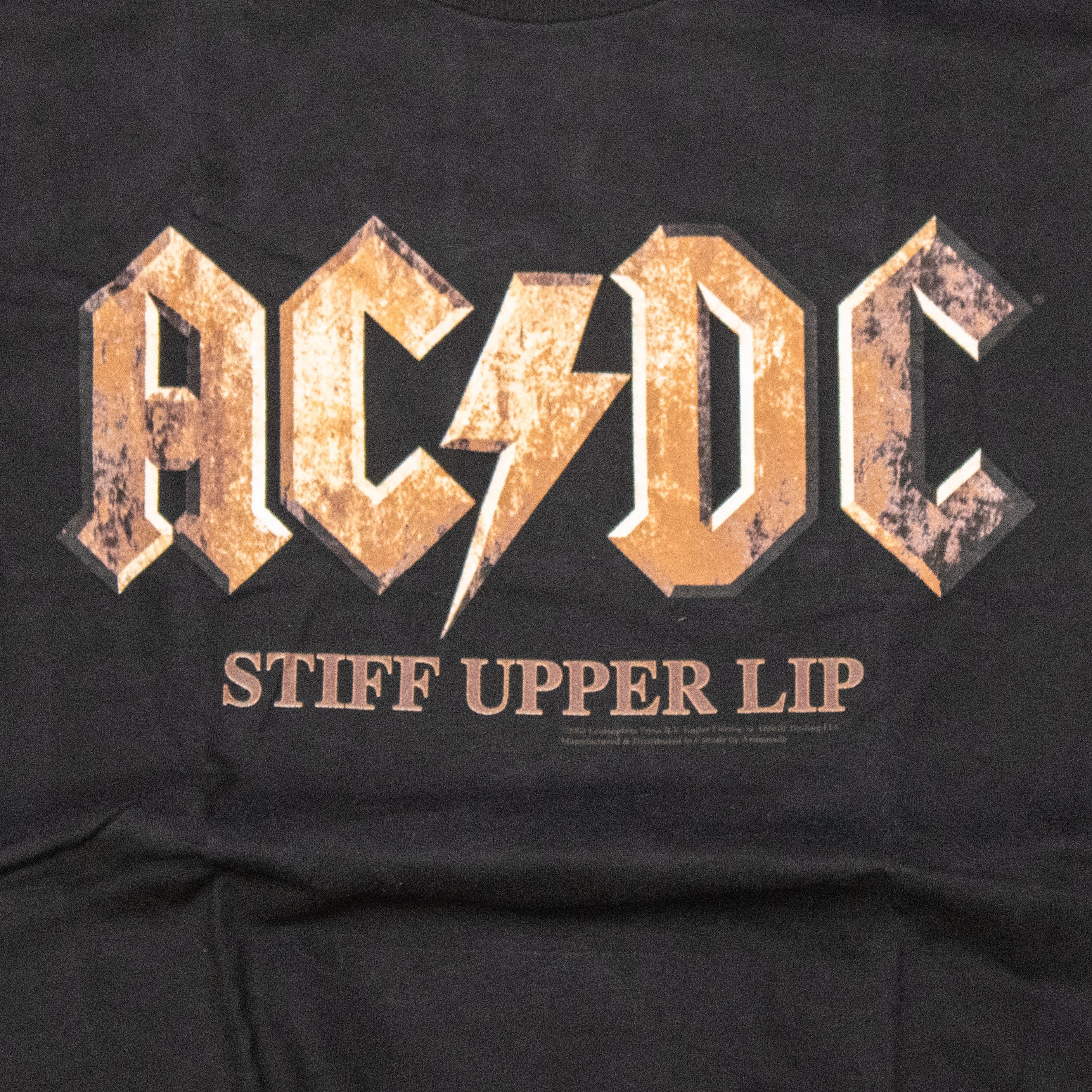 Band Tees Y2K AC/DC Stiffer Upper Lip Bon Scott Crazy Black T-Shirt Size US L / EU 52-54 / 3 - 4 Thumbnail