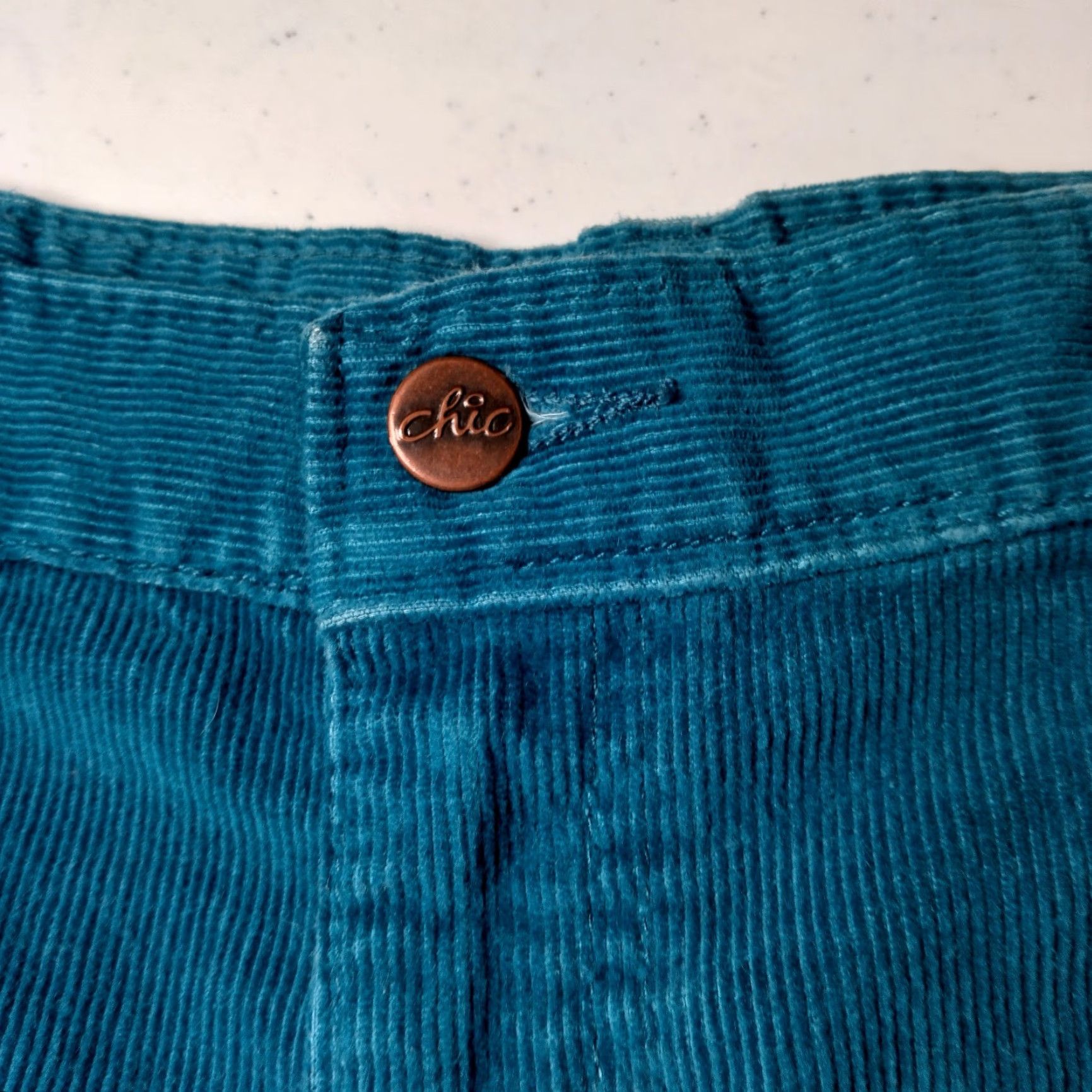 Vintage VINTAGE CHIC by HIS Corduroy Pants Women 40x31 Teal Blue Corduroys Pants Retro Vintage Straight Women 40 31 Size 27" / US 4 / IT 40 - 3 Thumbnail