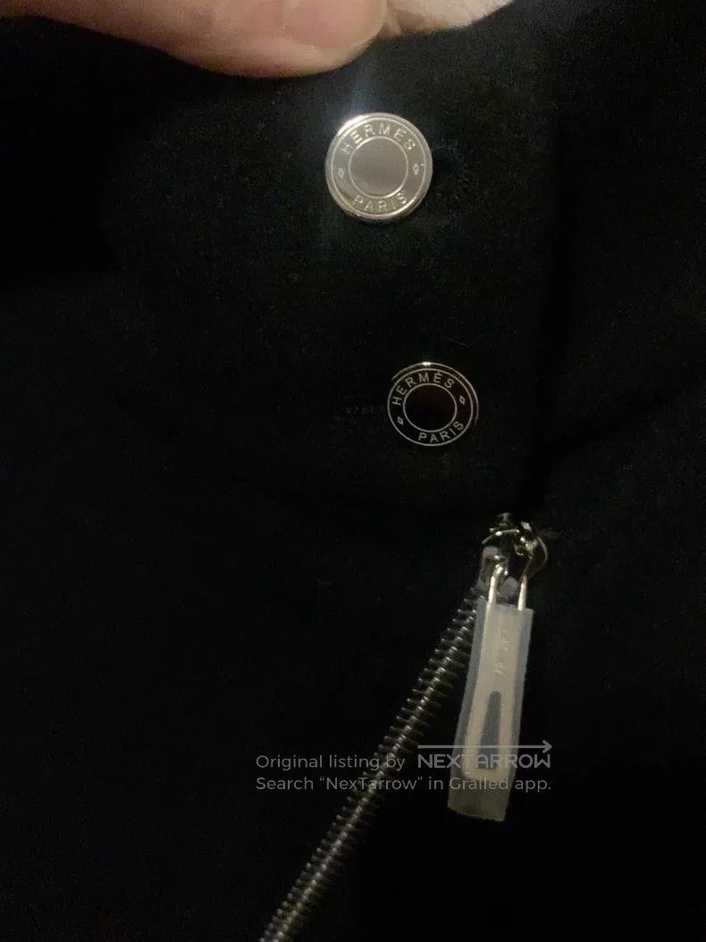 Hermes Hermes Black Cashmere Jacket with Diagonal Zipper Design - Size XS / US 0-2 / IT 36-38 - 2 Thumbnail