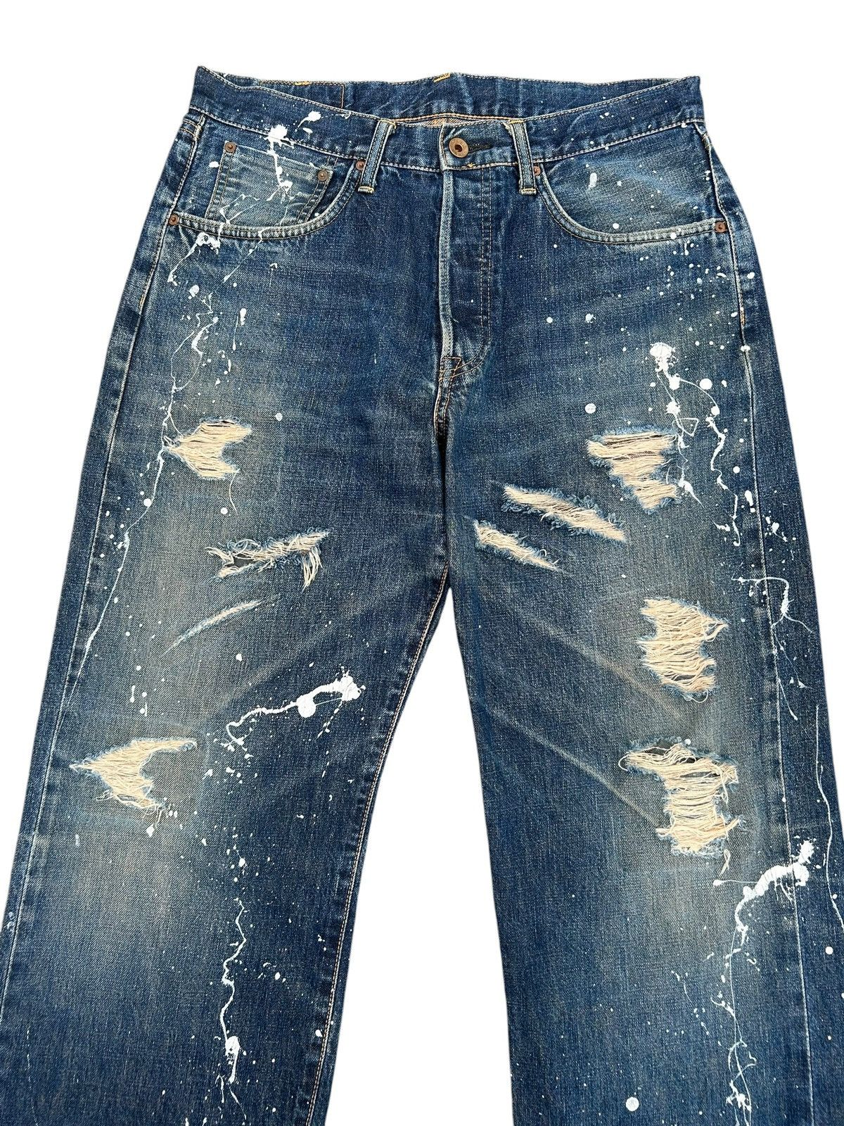 Kapital Vintage Edwin 505 Selvedge Thrashed Denim Jeans Size US 33 - 4 Thumbnail
