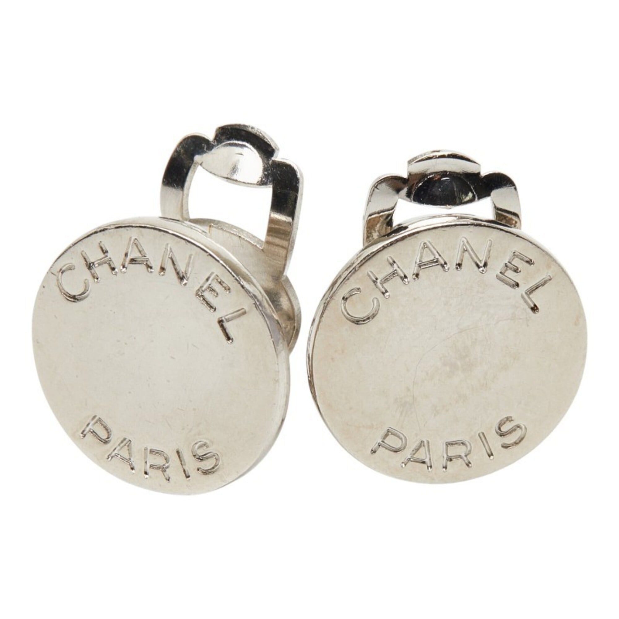 Chanel Chanel Logo Earrings, Silver Metal, Women's CHANEL Size ONE SIZE - 1 Thumbnail