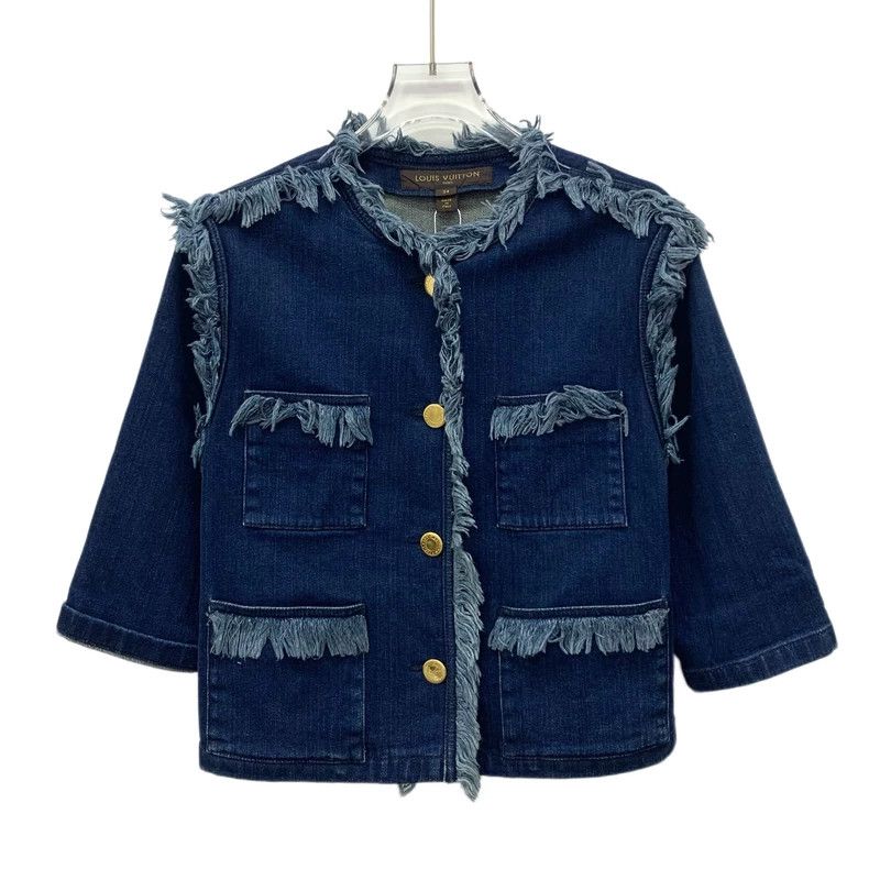 Louis Vuitton Louis Vuitton Navy multi-pocket fringed cotton crew neck d Size XXS / US 00 / IT 34 - 1 Thumbnail