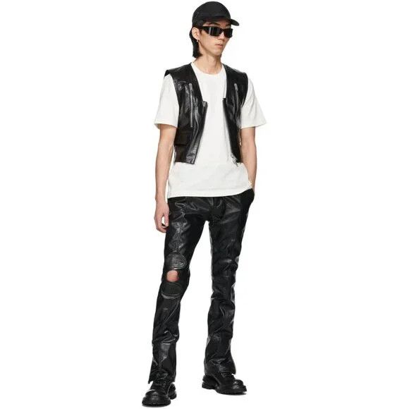 Leather Adyar Leather Brace Trousers Size XL Mens Black NWT Size US 38 / EU 54 - 11 Thumbnail