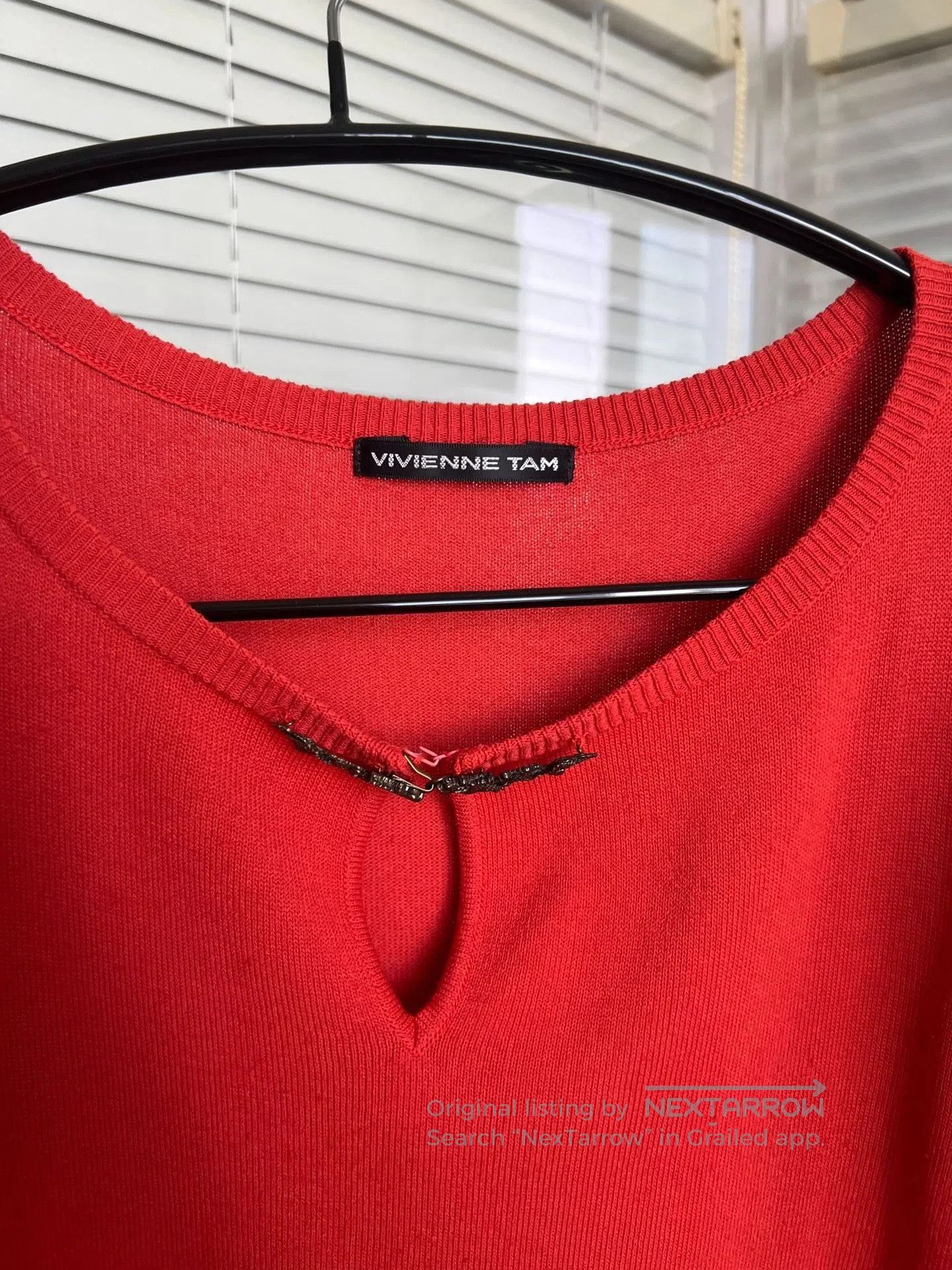 Vivienne Tam VIVIENNETAM Red 7-Sleeve Dragon Button Knit. Size M / US 6-8 / IT 42-44 - 7 Thumbnail