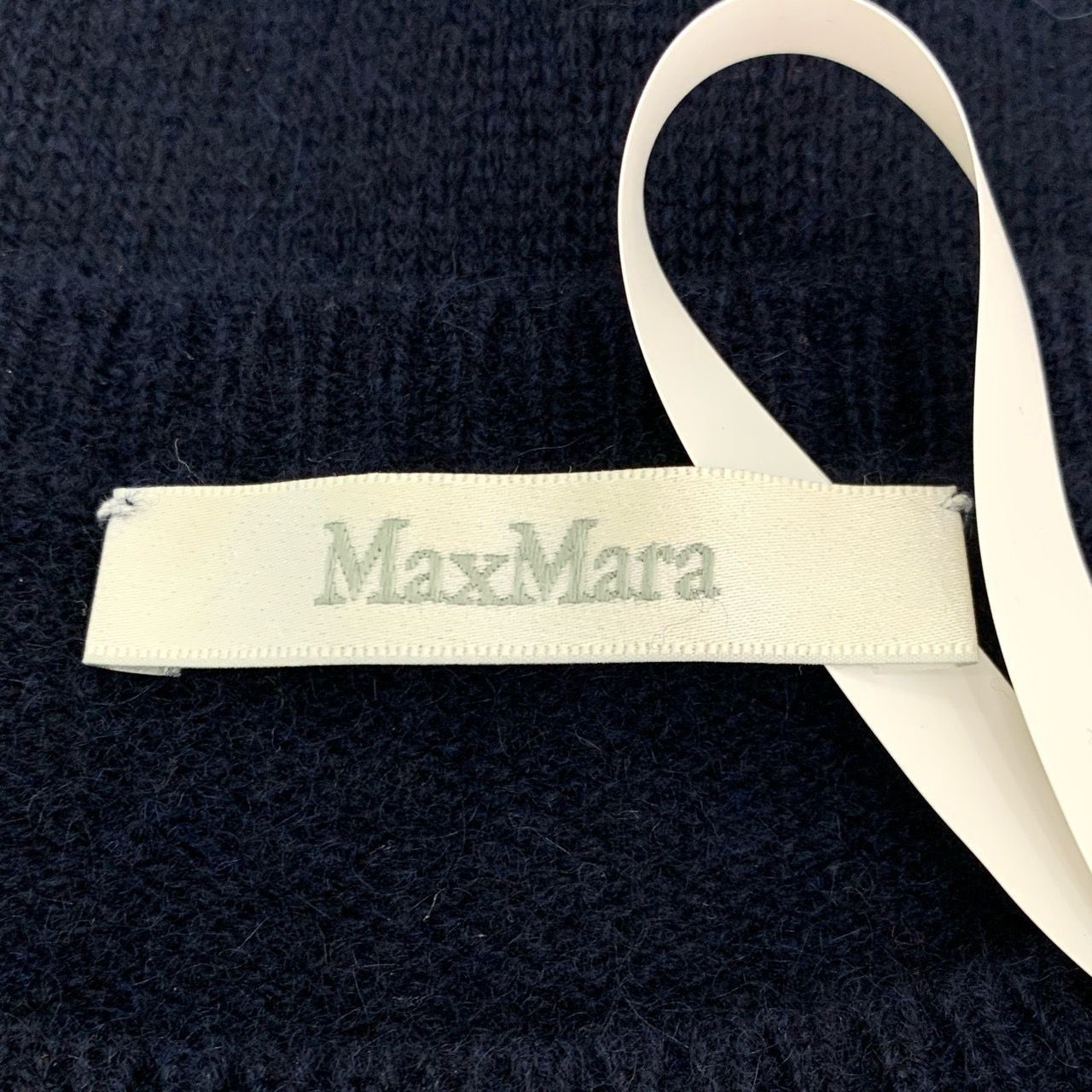 Max Mara MaxMara Logo Embroidered Blue Round-Neck Cashmere Sweater (S Size XS / US 0-2 / IT 36-38 - 2 Thumbnail
