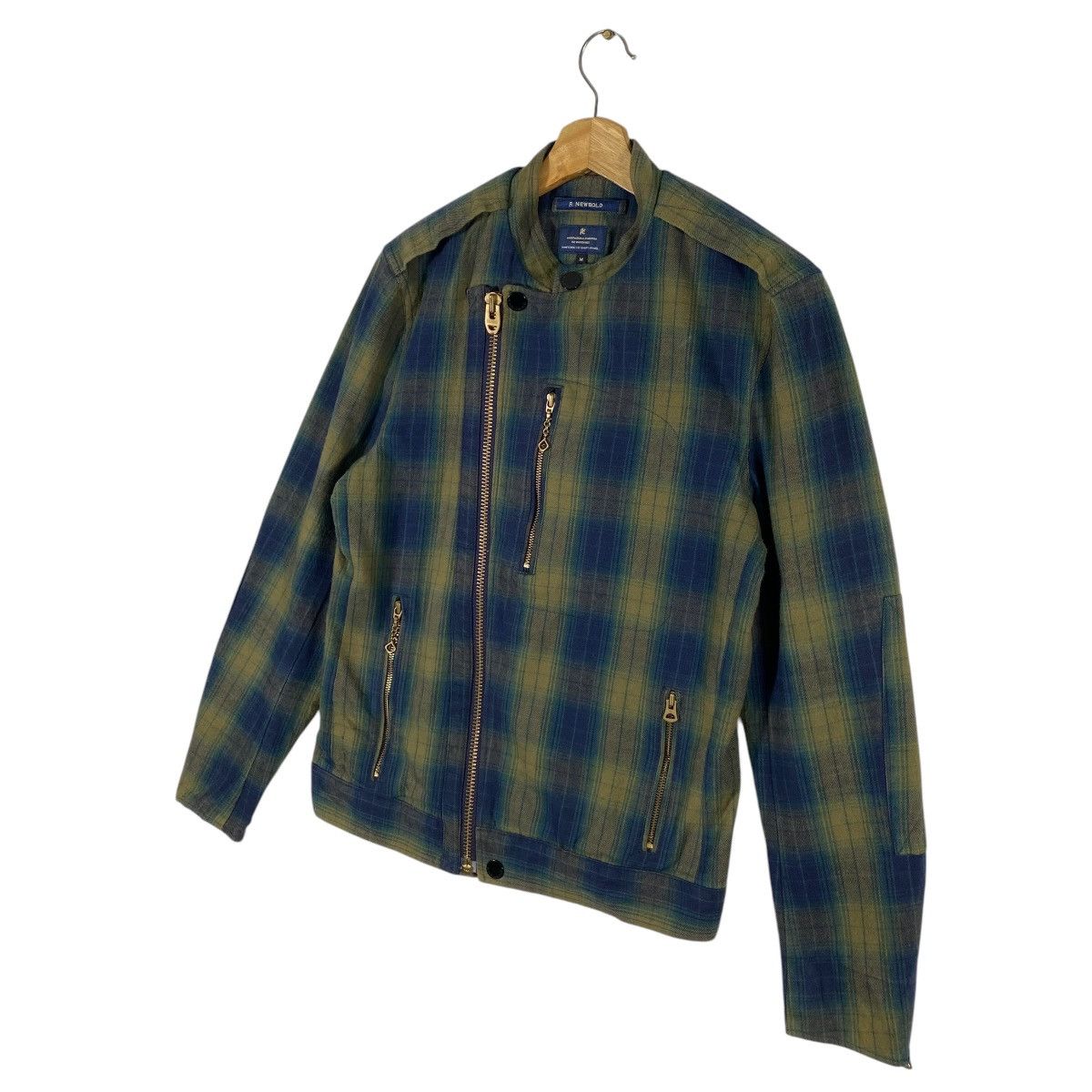 Japanese Brand × Paul Smith × R.Newbold Vintage R.Newbold Plaid Zipper Biker Jacket M Size Size US M / EU 48-50 / 2 - 2 Thumbnail