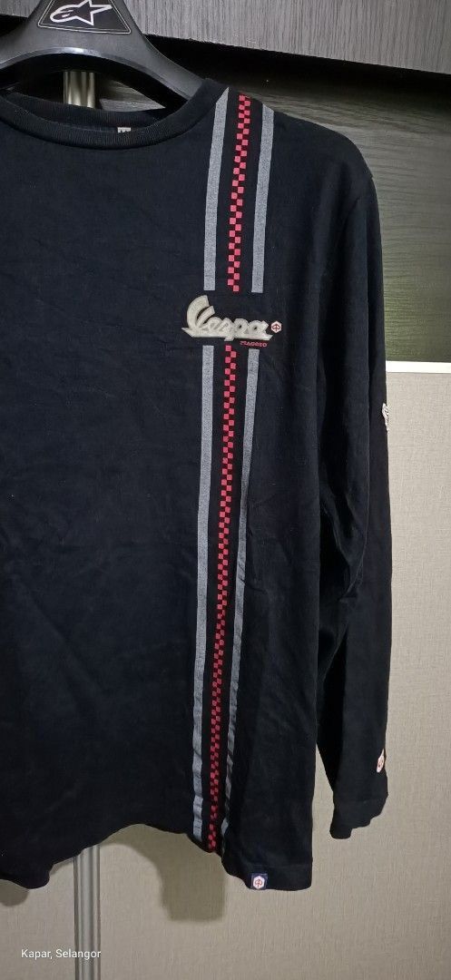 Japanese Brand Vespa Piaggio Long Sleeve Racing Stripe Logo Shirt Size US M / EU 48-50 / 2 - 2 Thumbnail