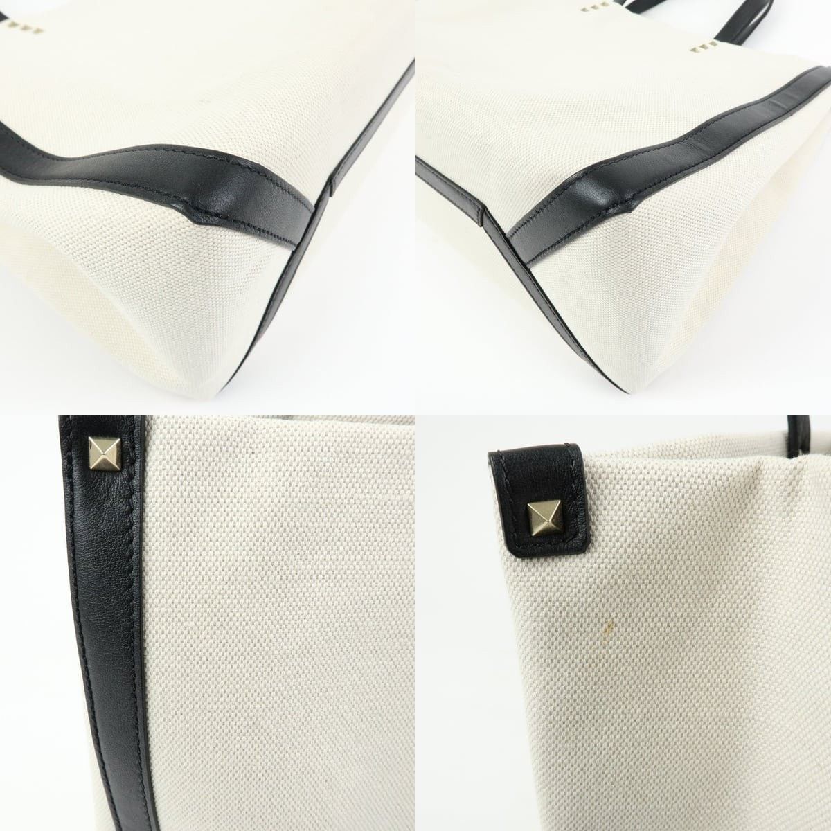 Valentino Valentino Rockstud VLTN Canvas Tote White Size ONE SIZE - 5 Thumbnail