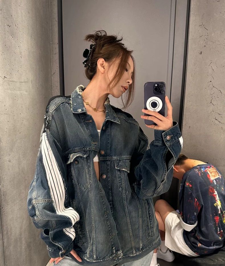 Balenciaga Balenciaga New denim jacket with Loop stripe stitching des Size US S / EU 44-46 / 1 - 7 Thumbnail