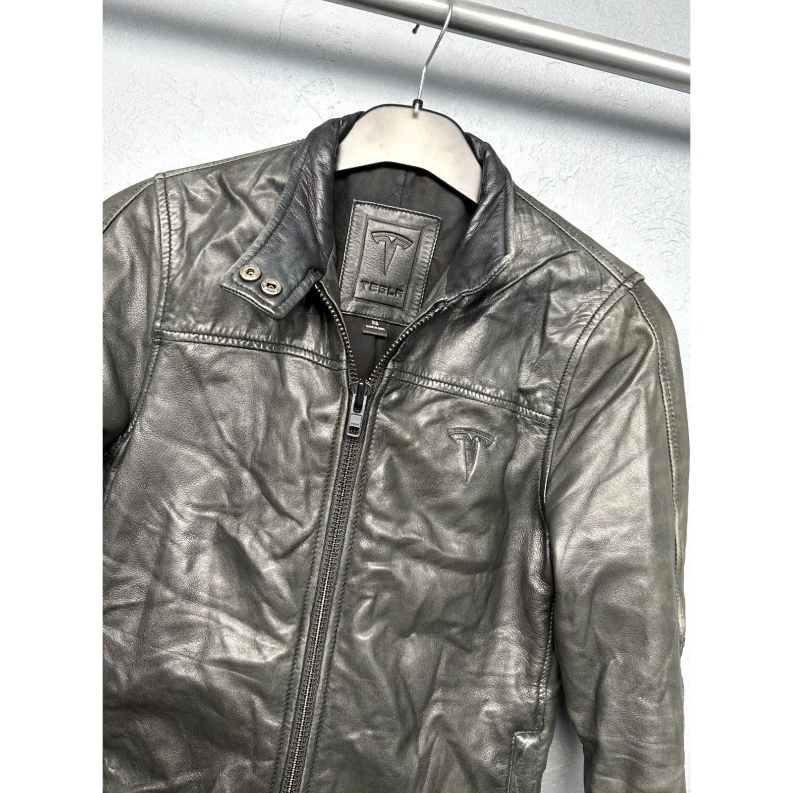 Vintage Tesla Womens Leather Jacket XS Size Black Zipper Biker Shirt Jacket Womens XS Tesla Leather Jacket Black XS Women’s Jacket Size XS / US 0-2 / IT 36-38 - 2 Thumbnail