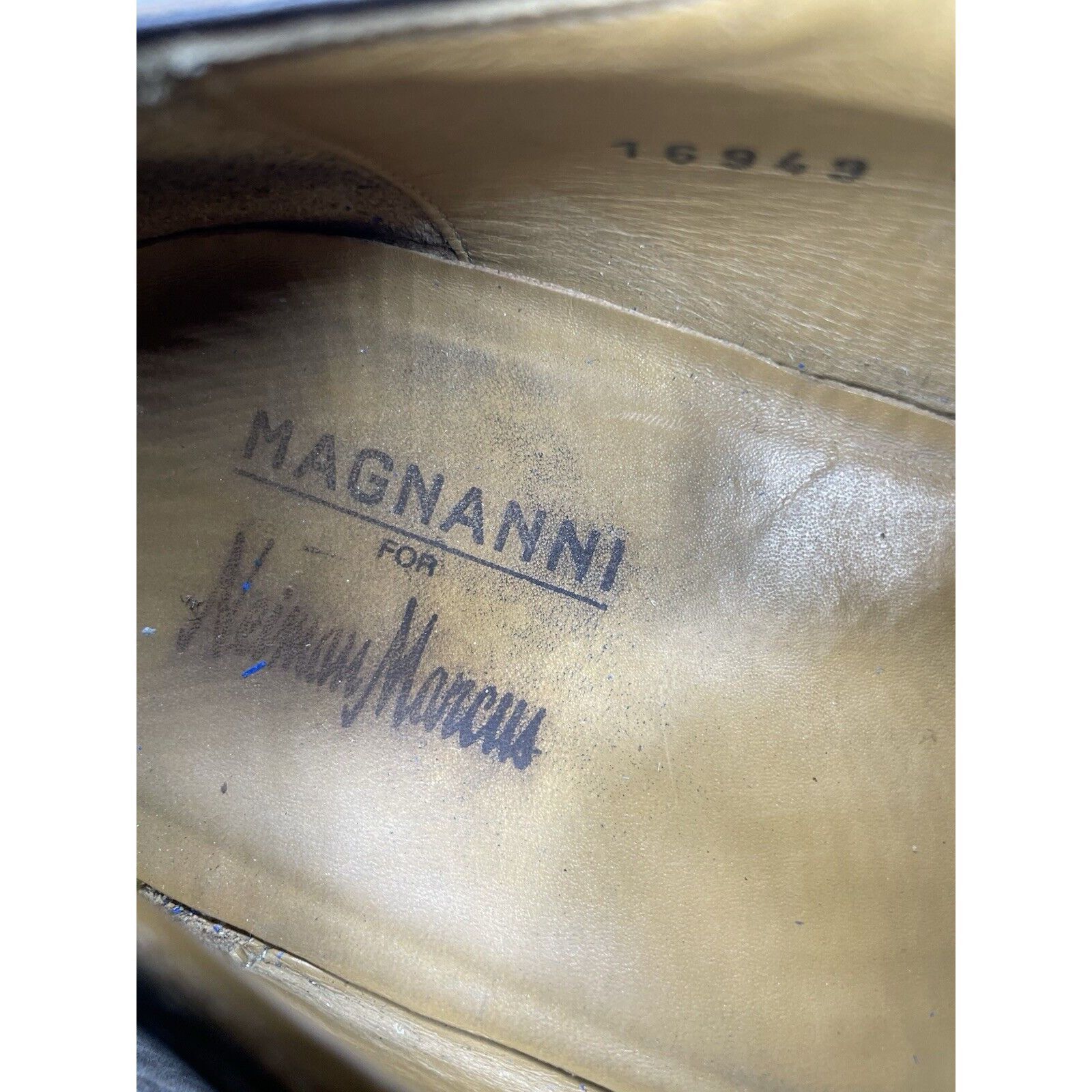 Magnanni Neiman Marcus Brown Leather Cap Toe Oxfords Shoes M