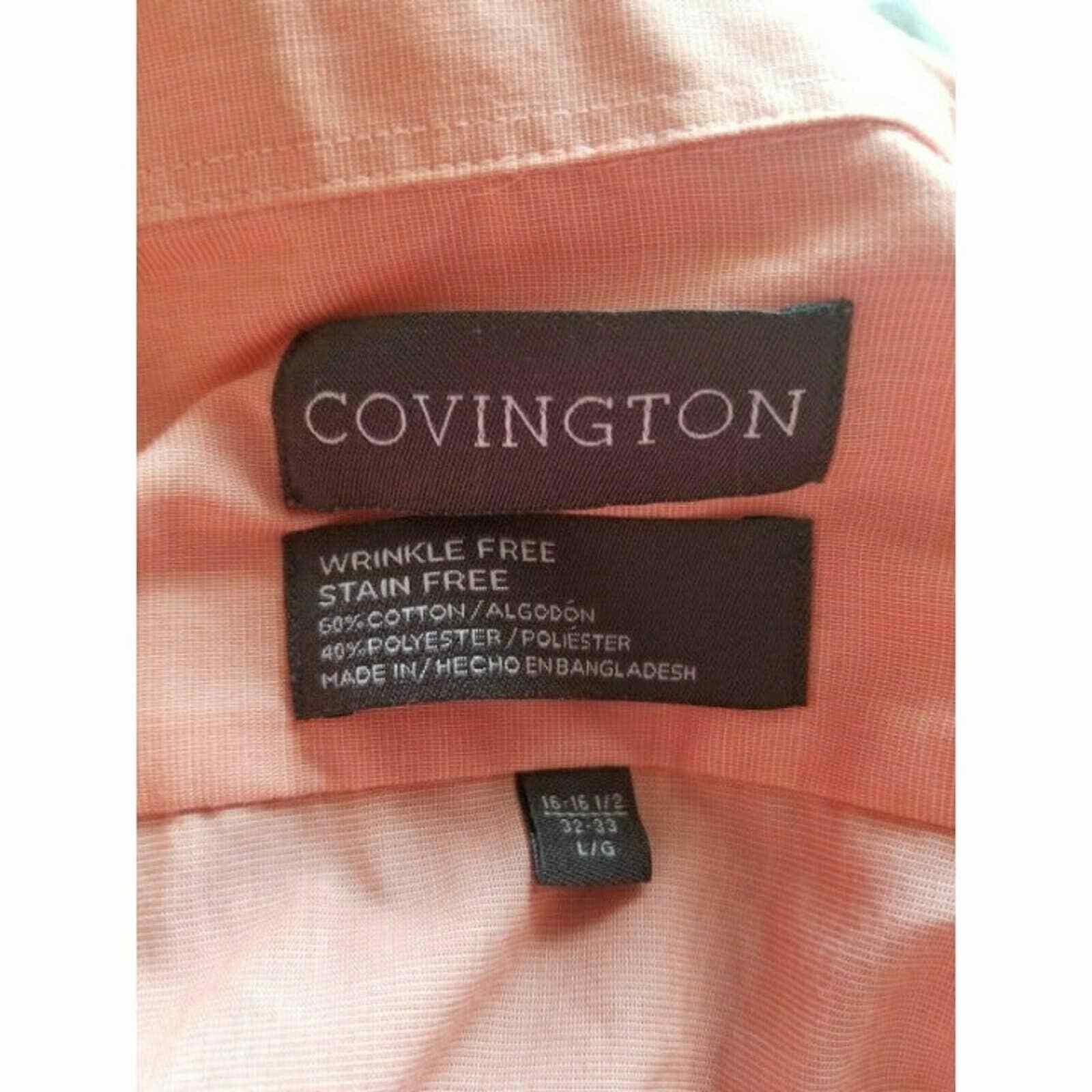 Covington Covington Dress Shirt Large Button Down Peachy Spring Lrg Size 42R - 4 Thumbnail