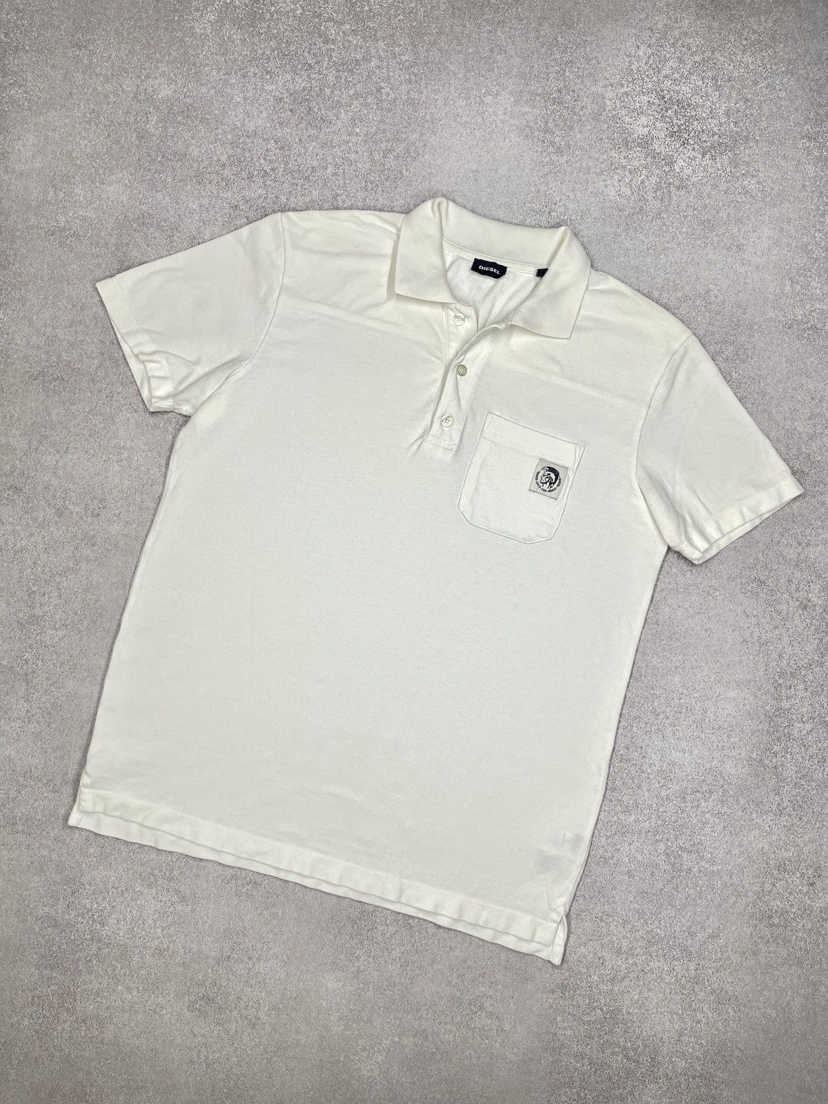 Diesel Mens Diesel White Polo Small Logo Skull Y2K Size M Size US M / EU 48-50 / 2 - 1 Thumbnail