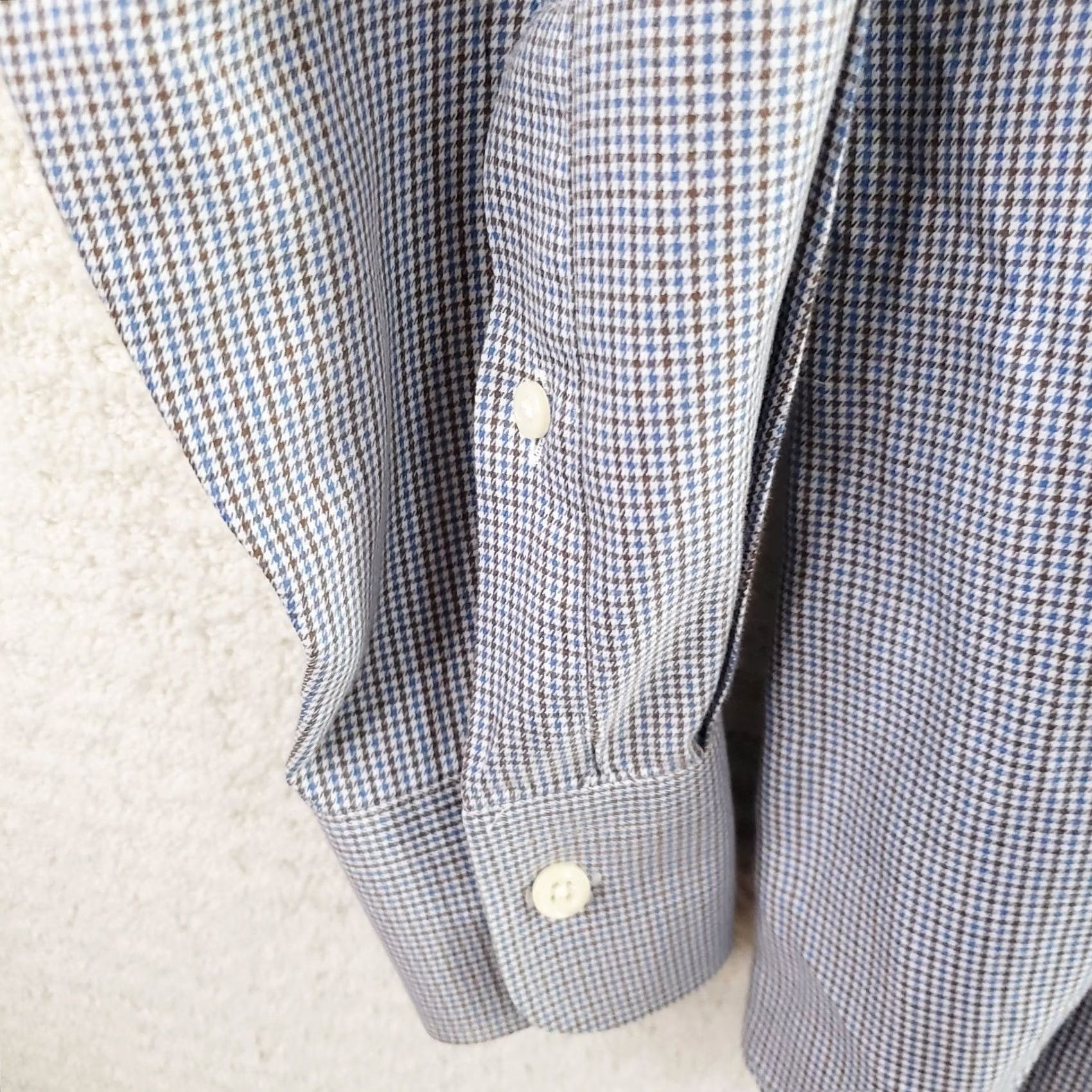 Peter Millar Peter Millar Men’s Dress Shirt M Blue Green White Check Button-Down Long Sleeve Shirt Mens Regular Redefined? Size 40R - 7 Thumbnail