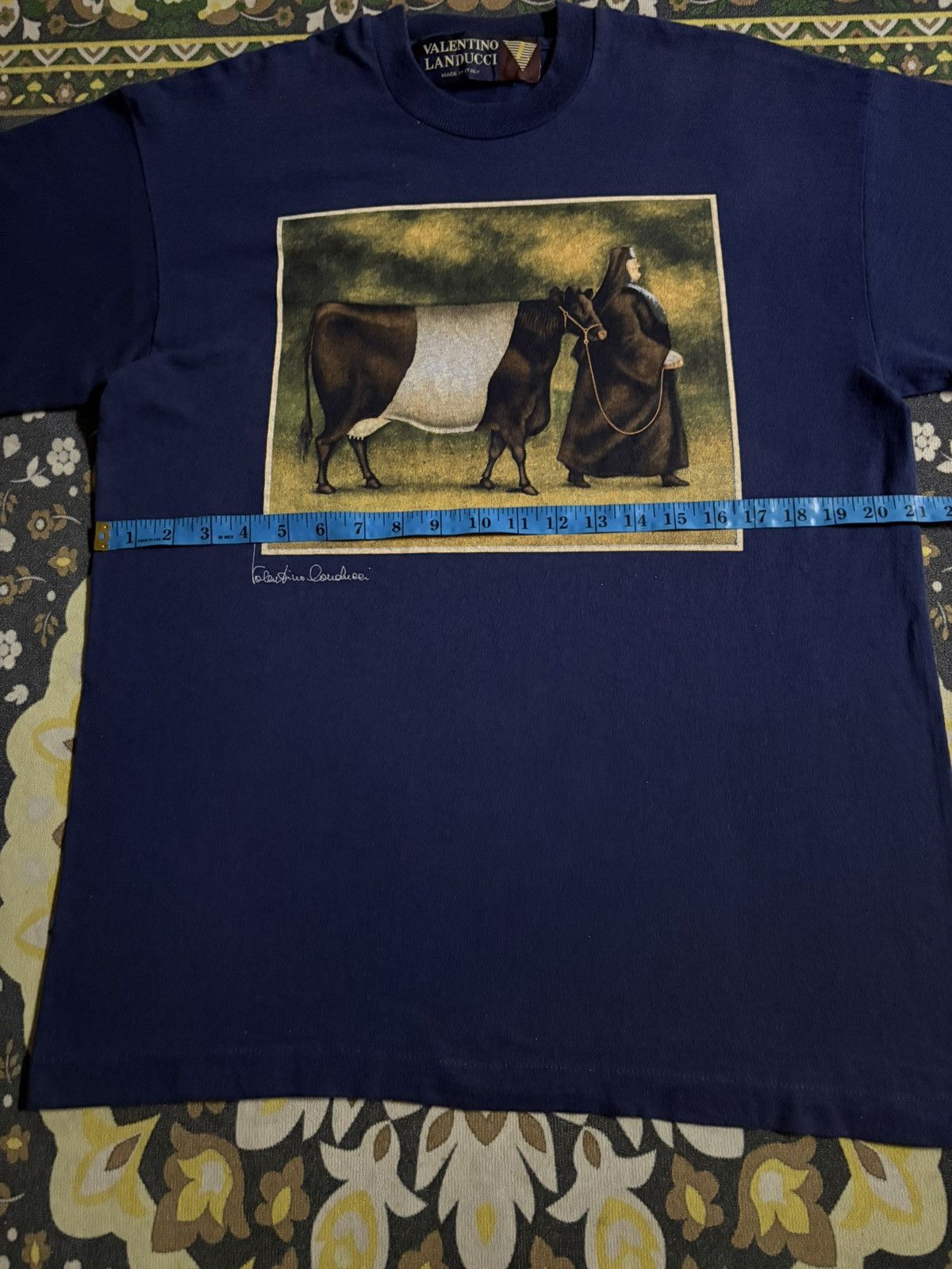 Other Vintage Designer Italy VALENTINO LANDUCCI T-Shirt Size US L / EU 52-54 / 3 - 8 Thumbnail