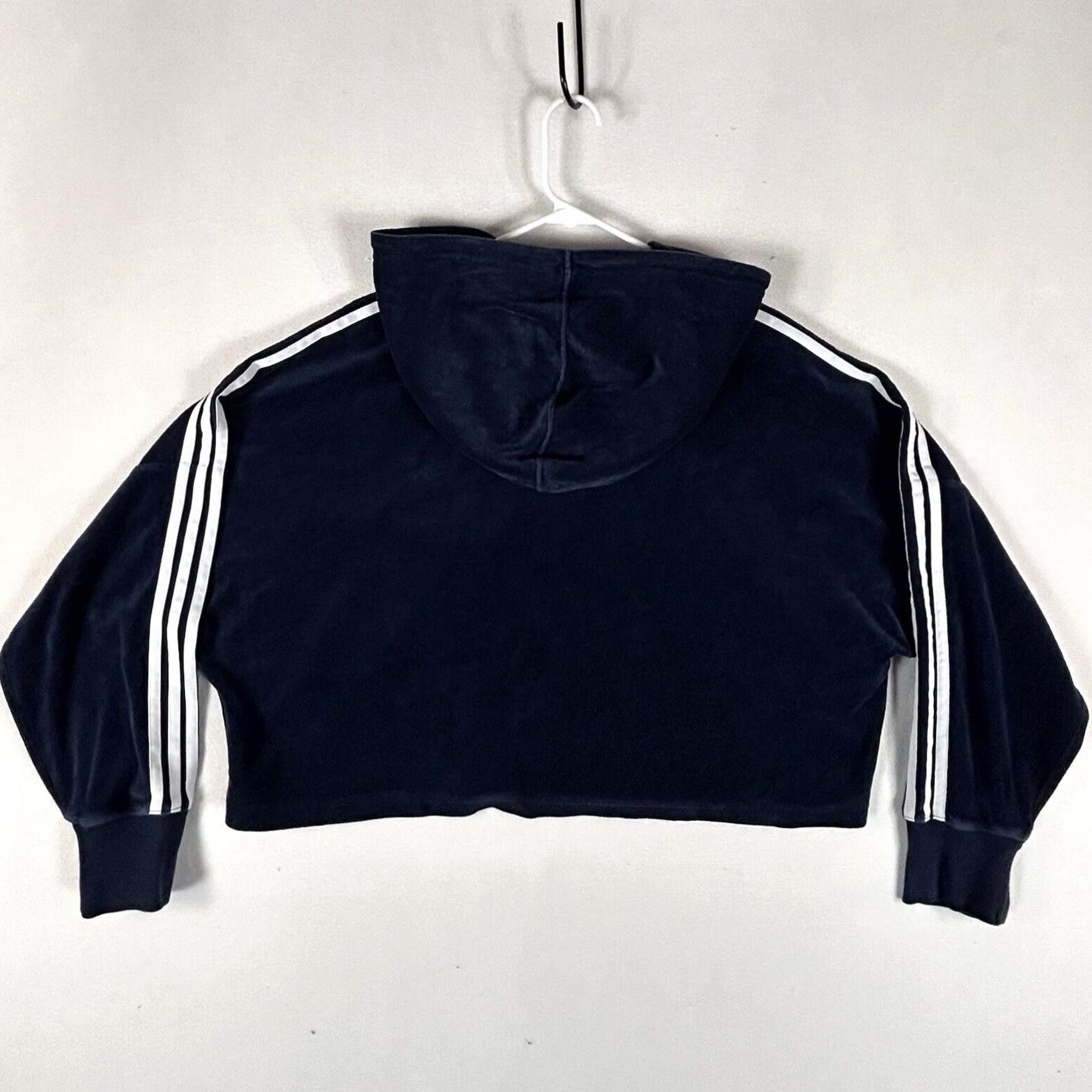 Adidas Vintage adidas Velour Crop Track Jacket Womens M Blue Pullover Hoodie Y2k Size M / US 6-8 / IT 42-44 - 6 Thumbnail