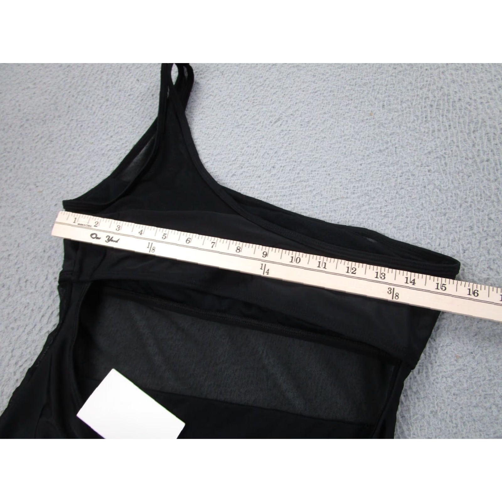 Closet London Londons Closet Bikini Womens L Black Sheer One-Shoulder Strap One-Piece Large Size ONE SIZE - 6 Thumbnail