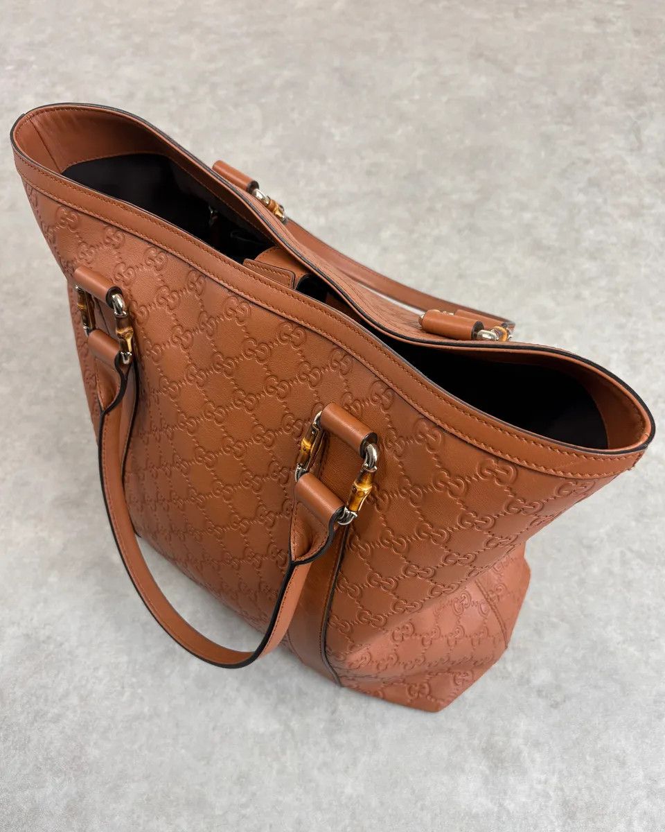 Gucci Gucci Light Camel Brown Leather Monogram Bag Size ONE SIZE - 4 Thumbnail