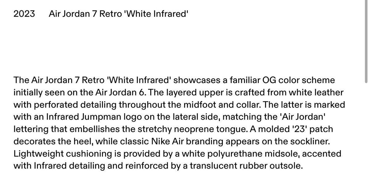 Jordan Brand Air Jordan Retro 7 White Infrared Size US 12 / EU 45 - 7 Thumbnail