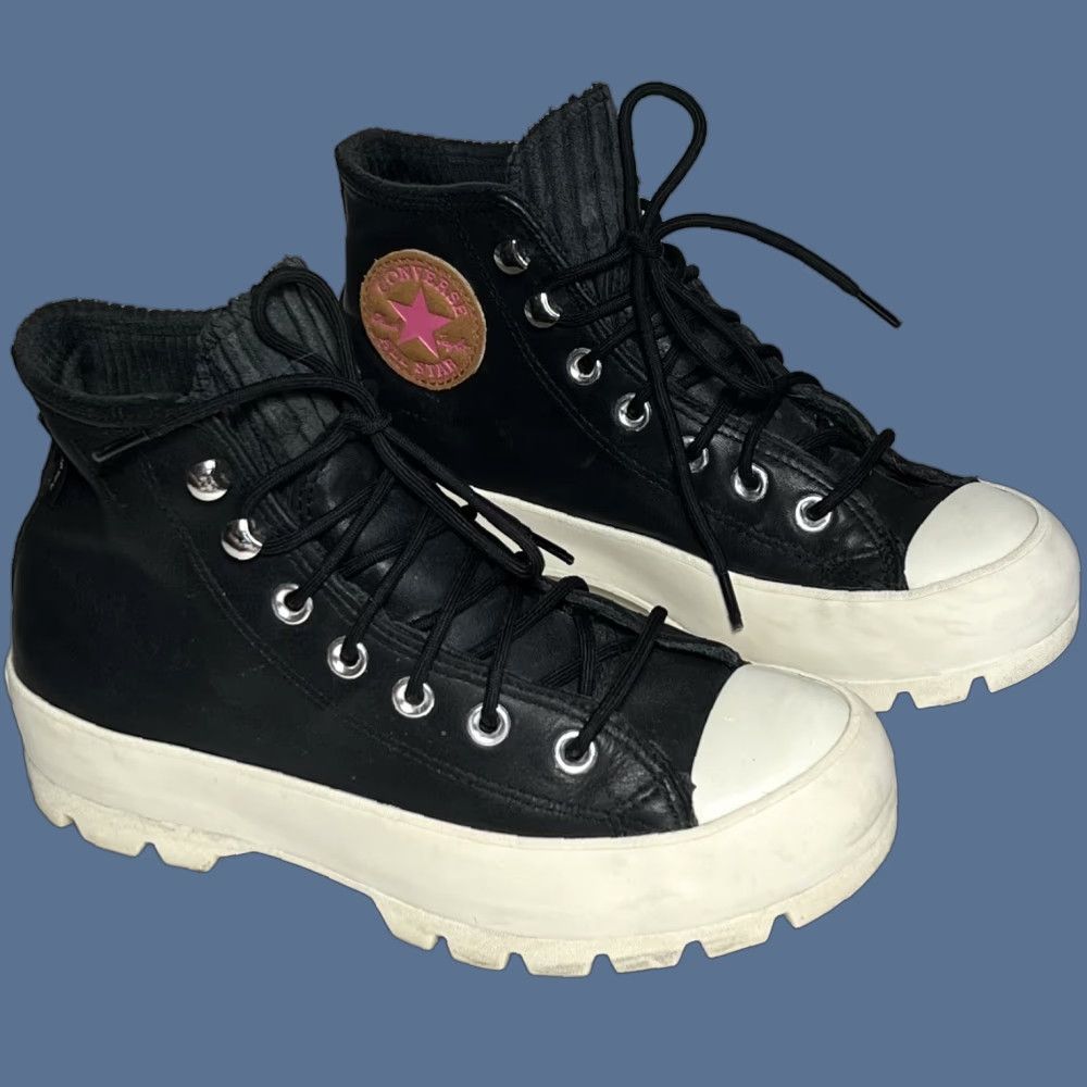 Converse VINTAGE CONVERSE Chuck Taylor Sneaker Women 6.5 Pink Black Gore-Tex Lugged Winter Hi-Sneakers Womens 6.5 Sneaker Size US 7 / IT 37 - 1 Thumbnail