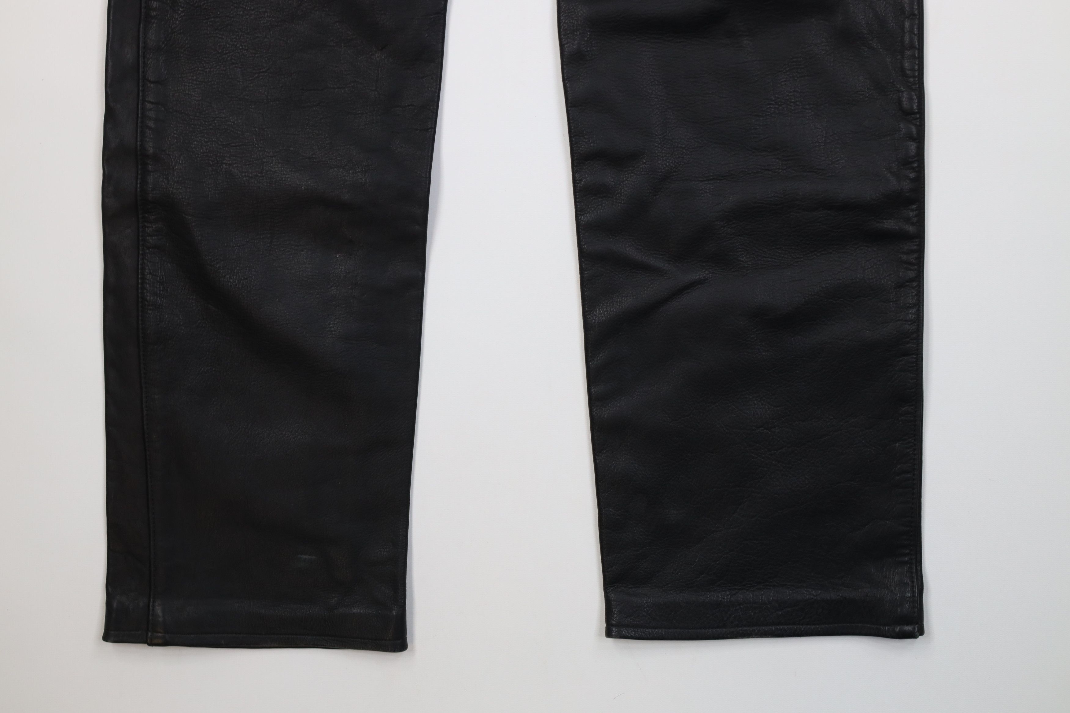 Vintage Vintage 70s Wide Leg Leather Pants Dom Goth Biker USA Size US 38 / EU 54 - 12 Thumbnail