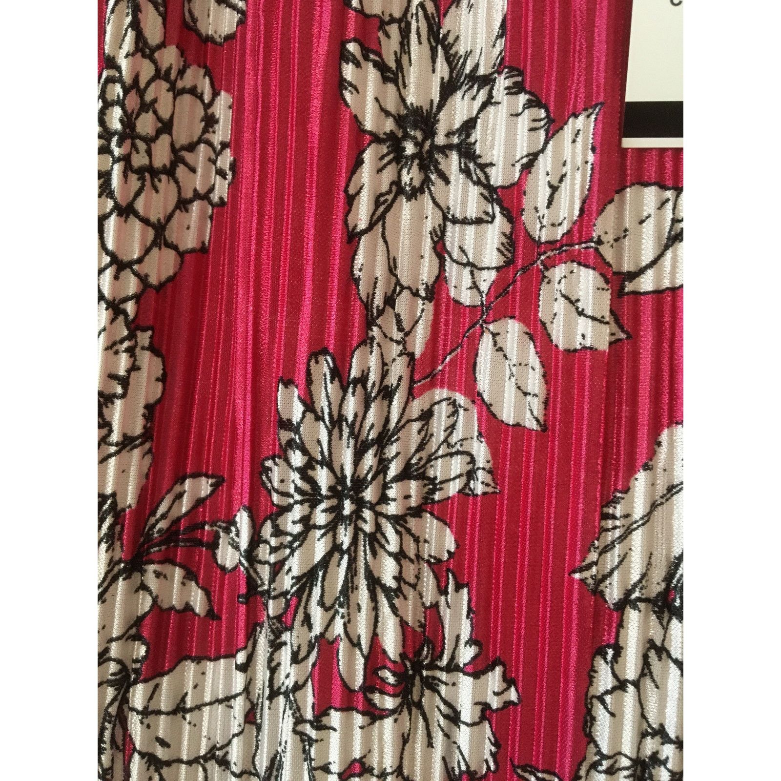 Other NWT Hanger 55 Large 3/4 Sleeve Pink & Black Floral Crêpe Top Size L / US 10 / IT 46 - 5 Thumbnail