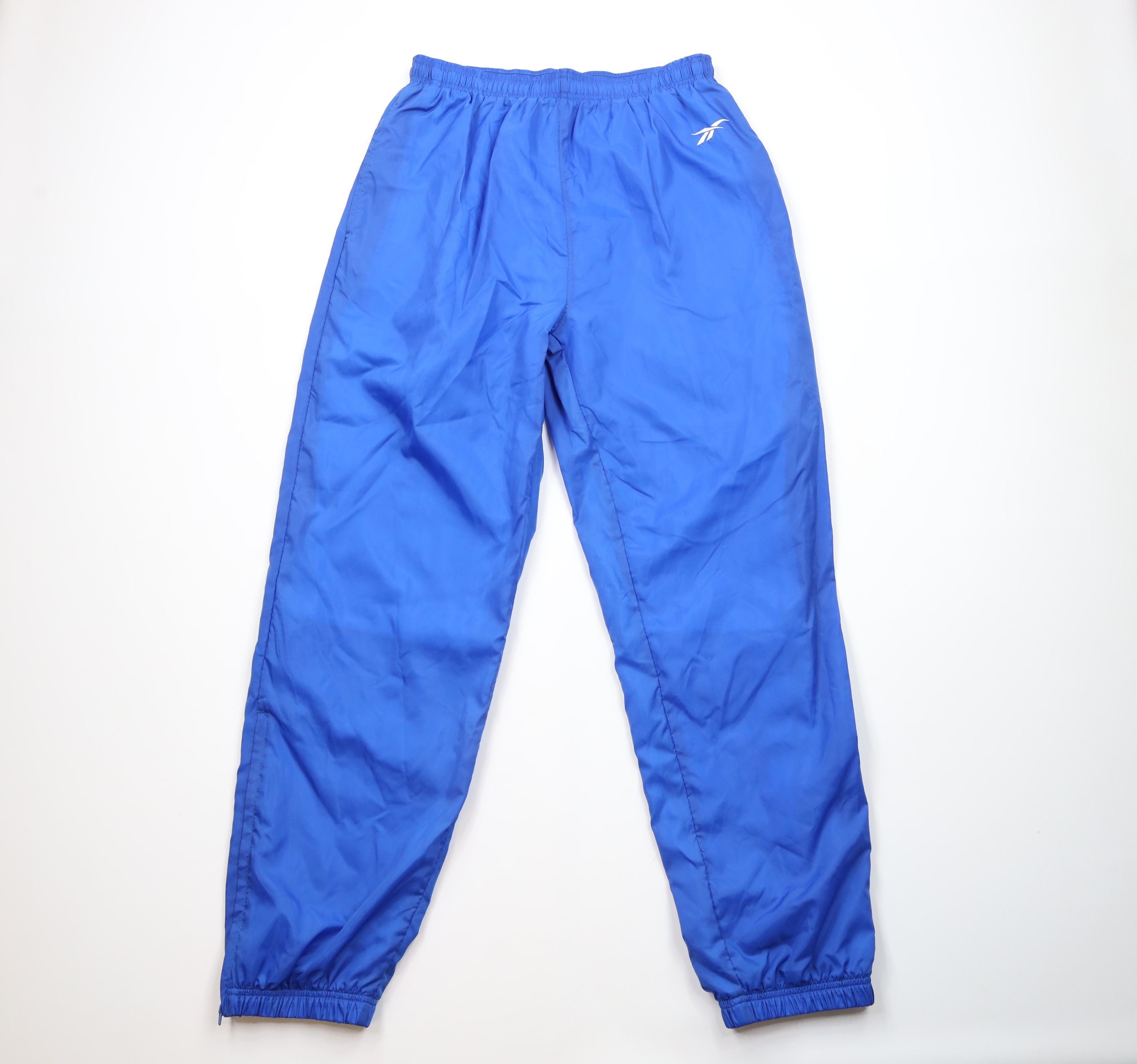 Reebok × Vintage Vintage 90s Reebok Lined Cuffed Nylon Joggers Pants Blue Size US 38 / EU 54 - 1 Thumbnail