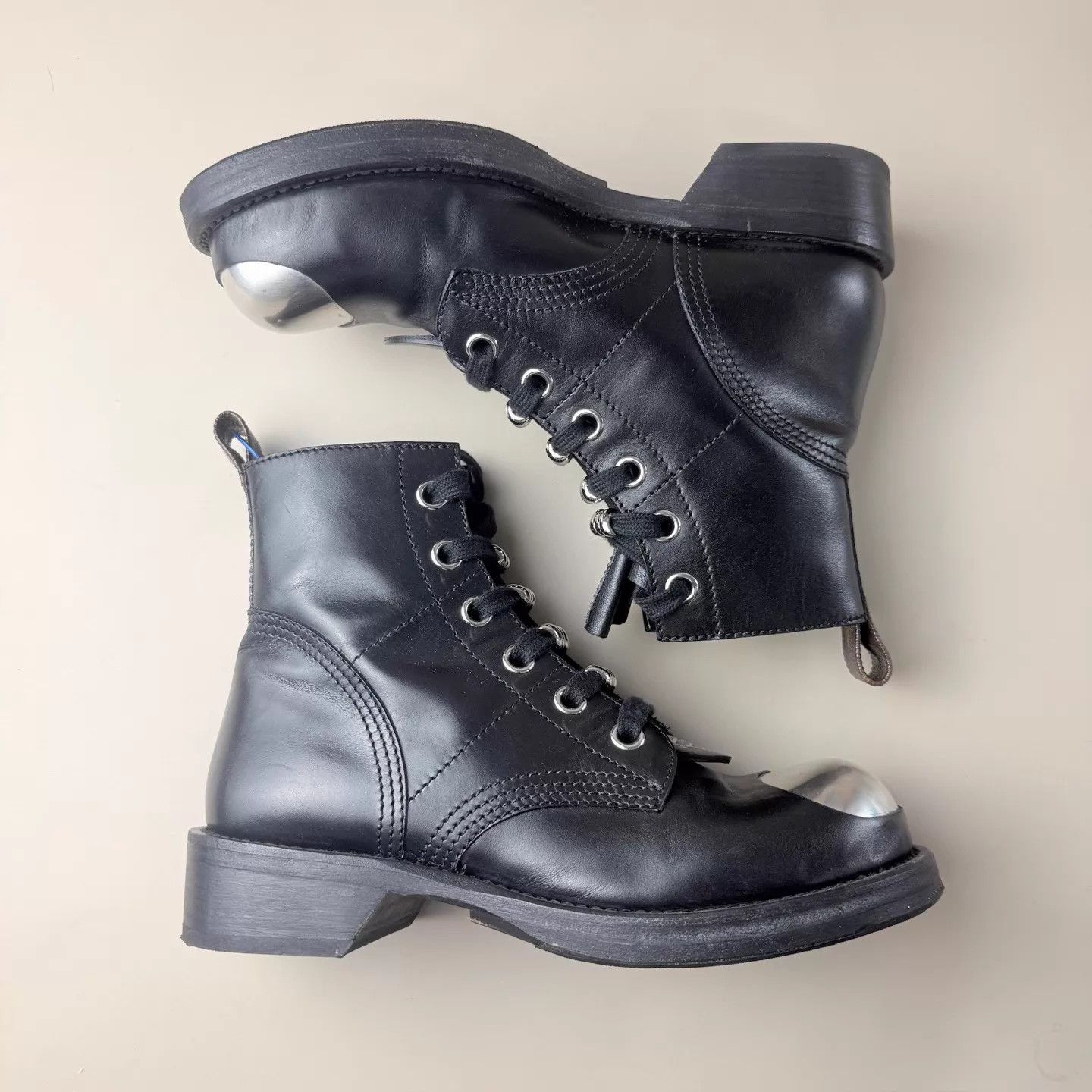 Louis Vuitton LV Black Silver Logo Runway Boots 99 New Size US 6 / IT 36 - 4 Thumbnail