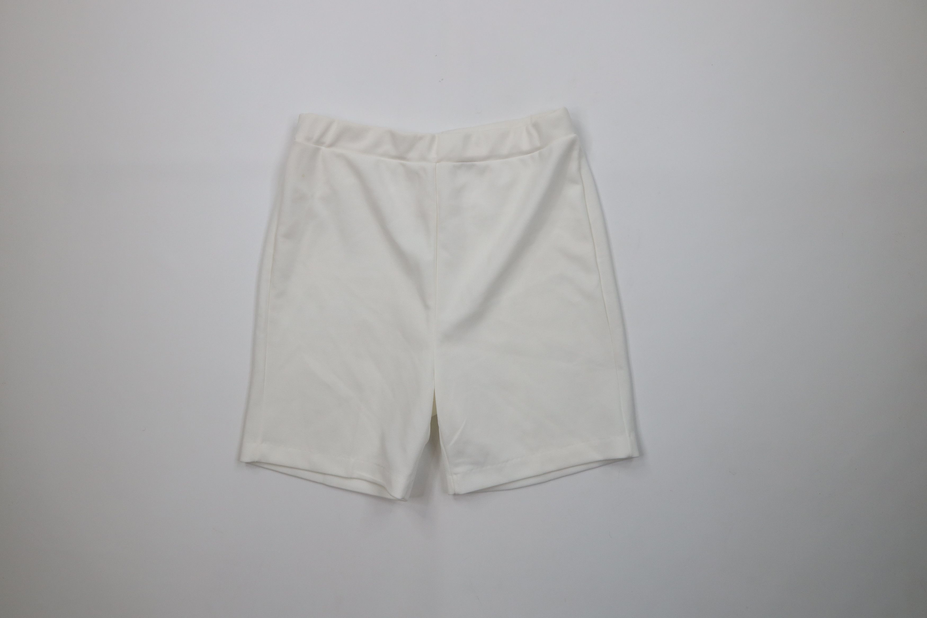 Vintage Vintage 70s Streetwear Sheer Knit Shorts White Polyester USA Size 36" / US 14 / IT 50 - 1 Thumbnail