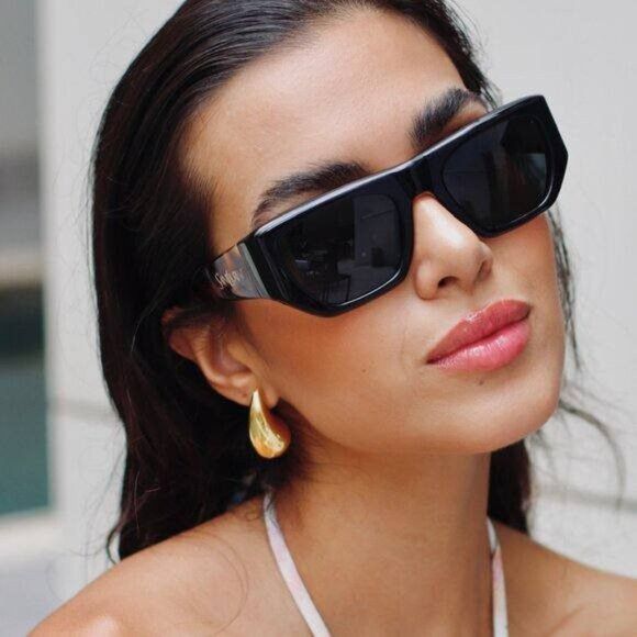 Saint Laurent Paris Saint Laurent SL740 005 Sunglasses Shiny Black Square Frame Size ONE SIZE - 2 Thumbnail