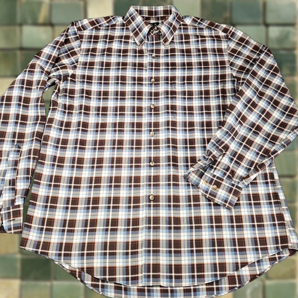 Jos. A. Bank Jos. A. Bank Shirt Mens L Brown Plaid Traveler Woven Cotton Long Sleeve Button-Up Casual Workwear 90s? Size US L / EU 52-54 / 3 - 1 Thumbnail