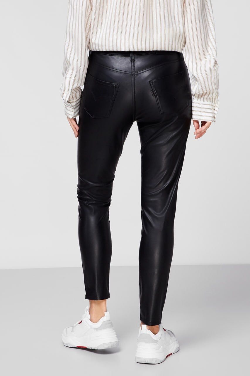 Levi's Vintage Levi's 720 Black Faux Leather high rise skinny Pants Size 29" - 5 Thumbnail