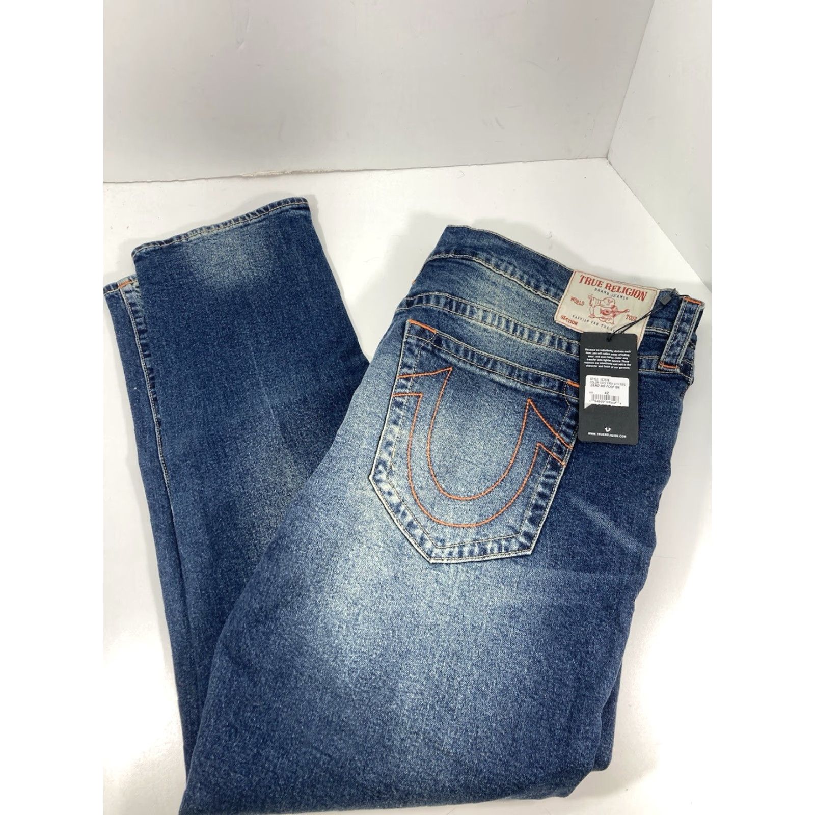 True Religion VINTAGE True Religion Geno No Flap Jeans Men 42X32 Blue Distressed Dark Relaxed Slim NWT Size US 42 / EU 58 - 2 Thumbnail