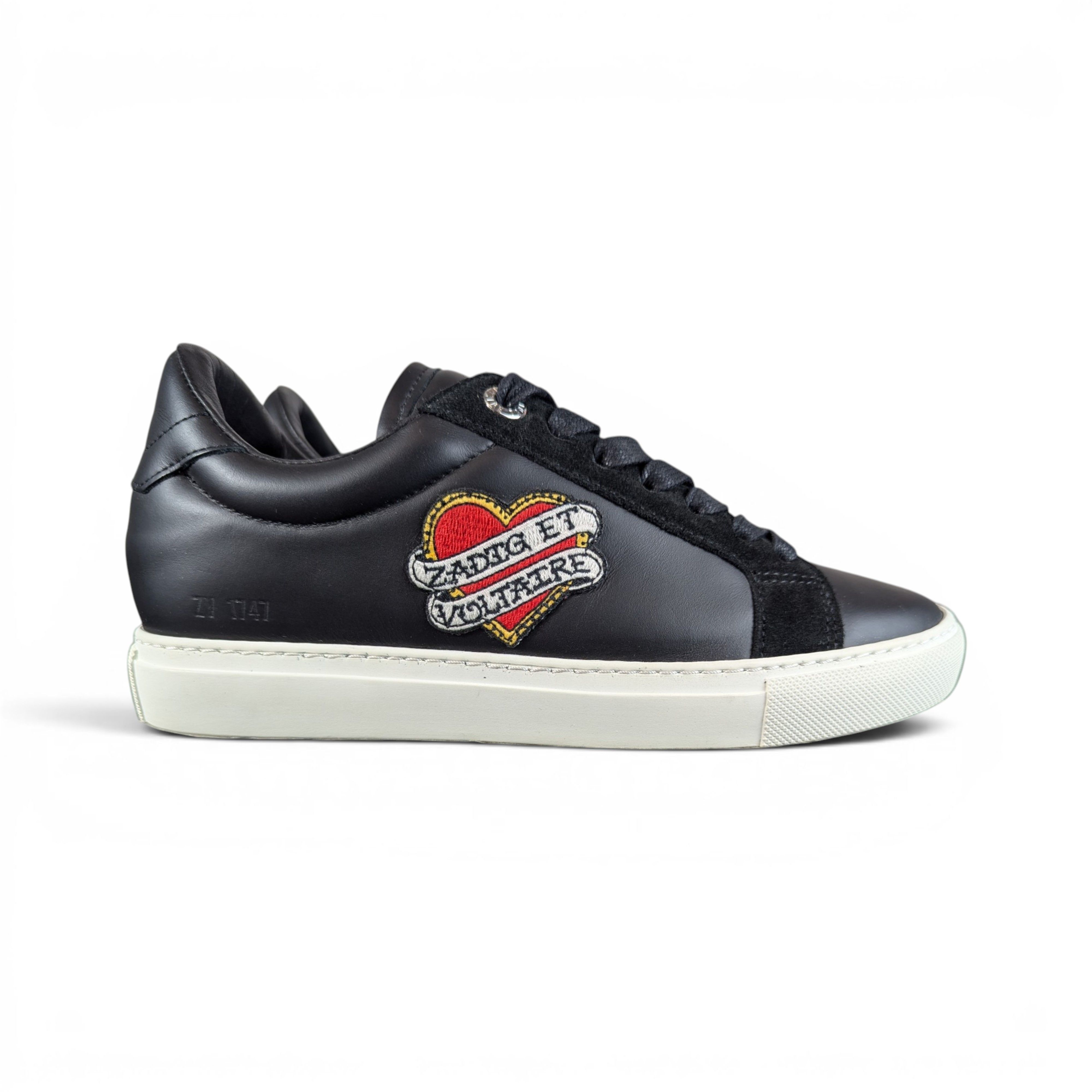 Zadig & Voltaire ZADIG & VOLTAIRE BLACK LEATHER SNEAKERS HEART Size US 6 / IT 36 - 4 Thumbnail