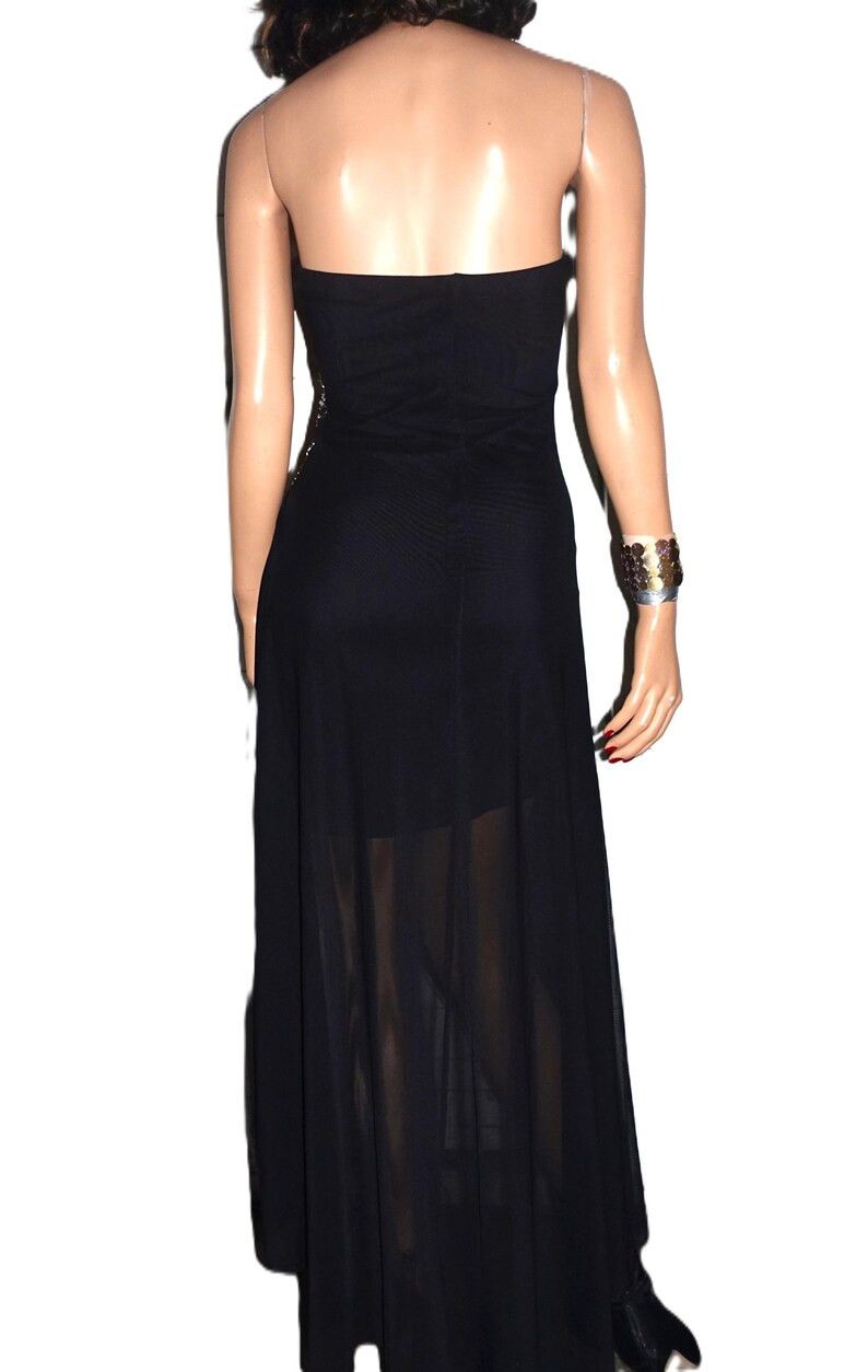 Other La Scala Black High Low Sequin Strapless Dress S Size S / US 4 / IT 40 - 6 Thumbnail