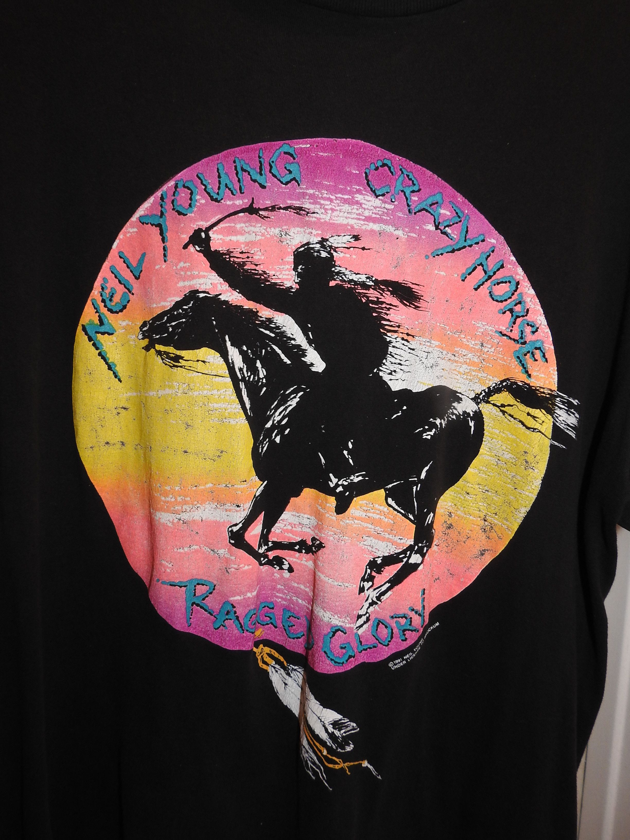 Vintage Vintage Neil Young Crazy Horse Brockum 1991 Tour T Shirt Size US L / EU 52-54 / 3 - 3 Thumbnail