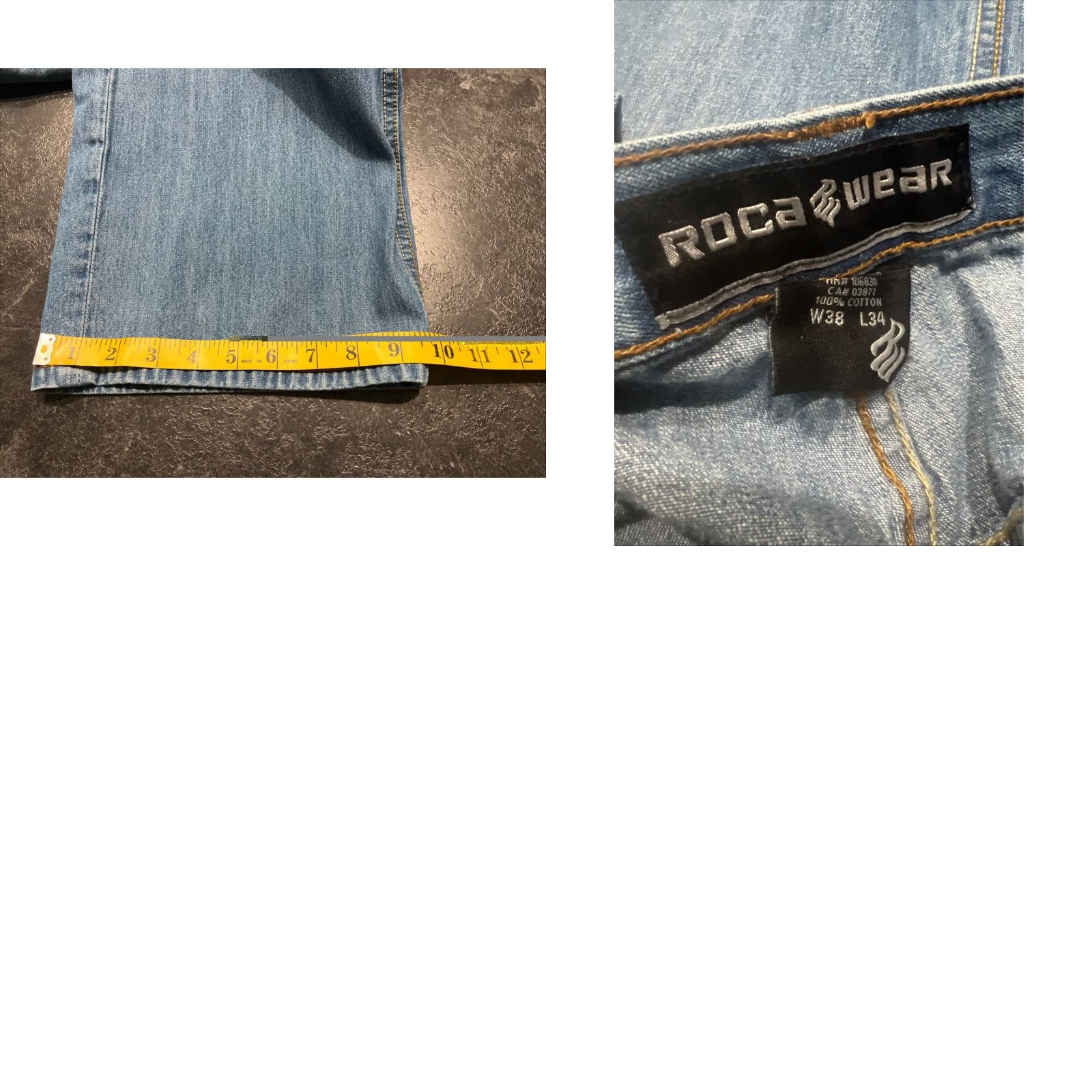 Rocawear Rocawear Jeans Mens 38 Mid Rise Straight Leg Jeans Blue Denim 5-Pocket Regular Fit Cotton Blend Belt Loops Vintage? No Size US 38 / EU 54 - 8 Thumbnail