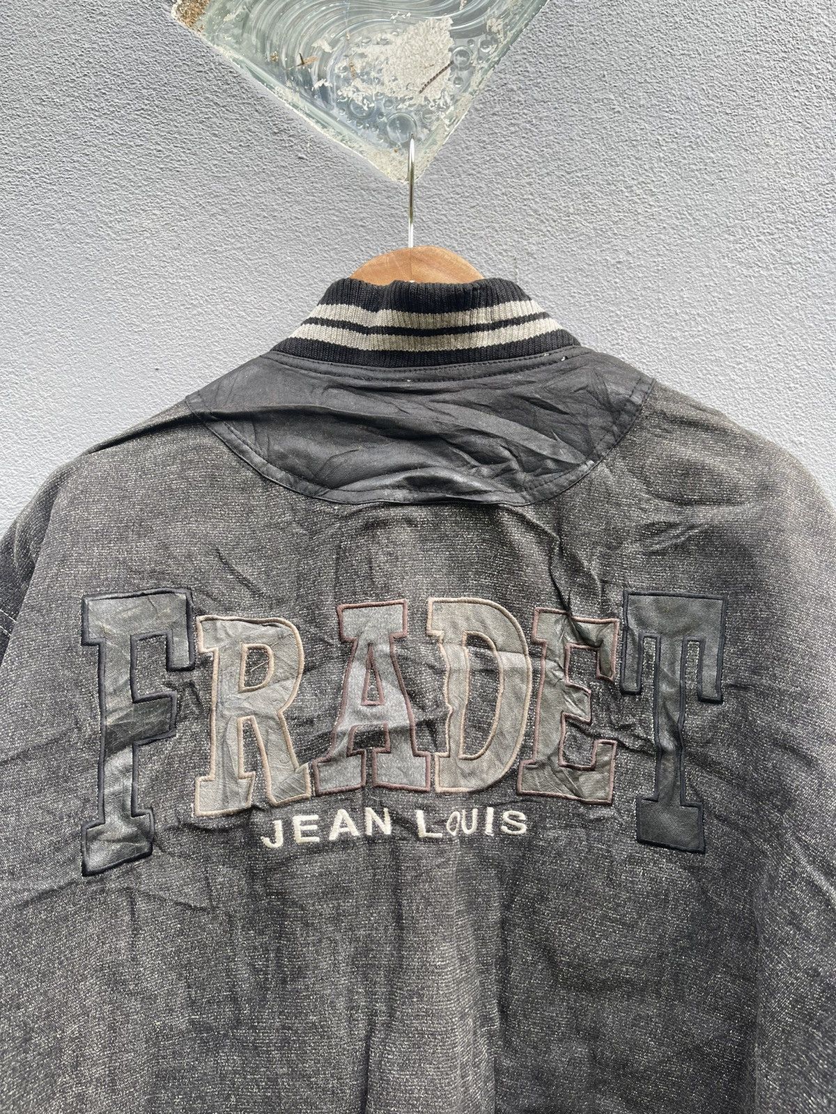 Japanese Brand × Vintage Jean Louis Fradet Vintage Denim Varsity Jacket - Size L Size US L / EU 52-54 / 3 - 13 Thumbnail