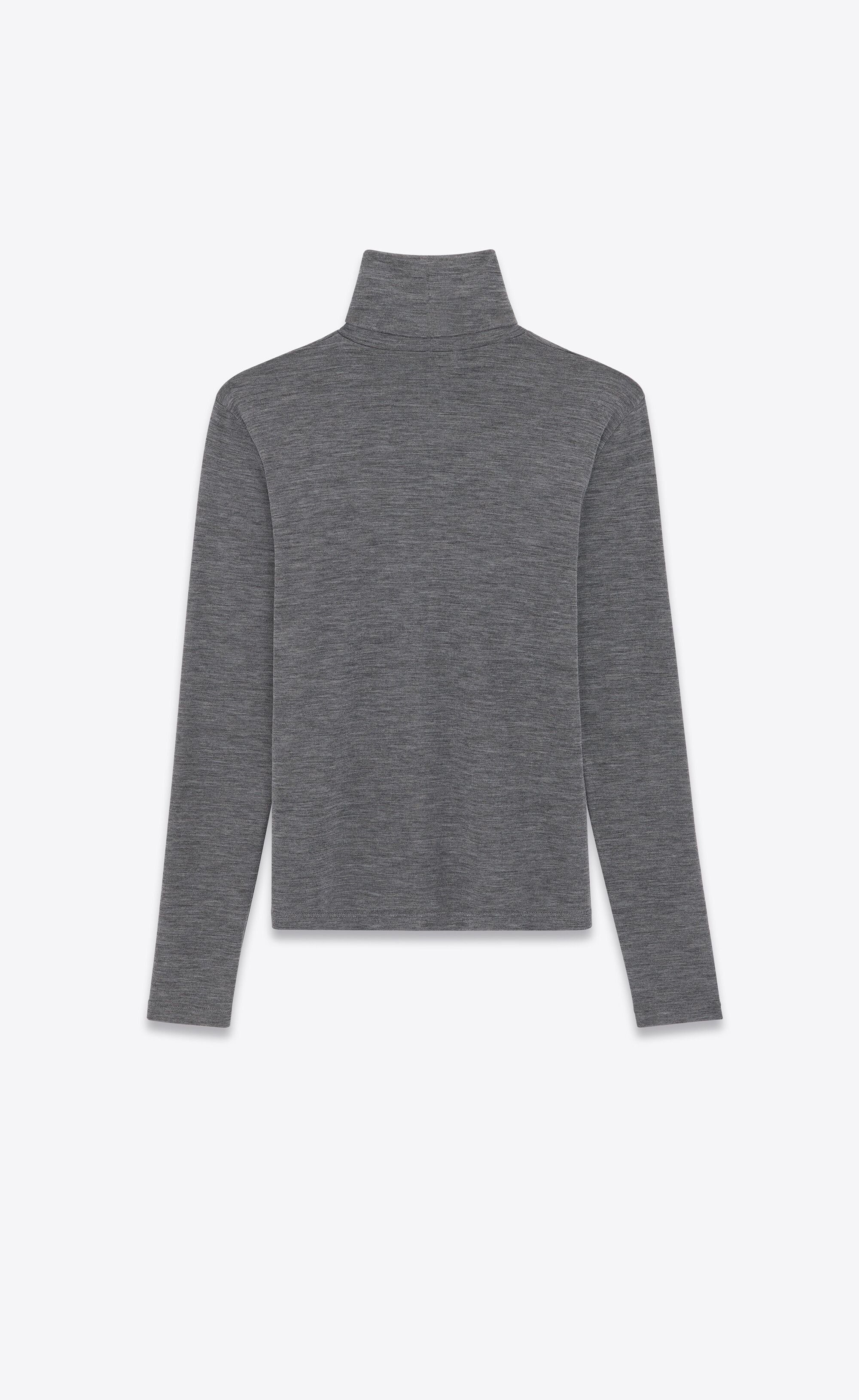 Saint Laurent Paris o1bcso1str0125 Semi Sheer Fitted Turtleneck in Grey Size US M / EU 48-50 / 2 - 2 Thumbnail