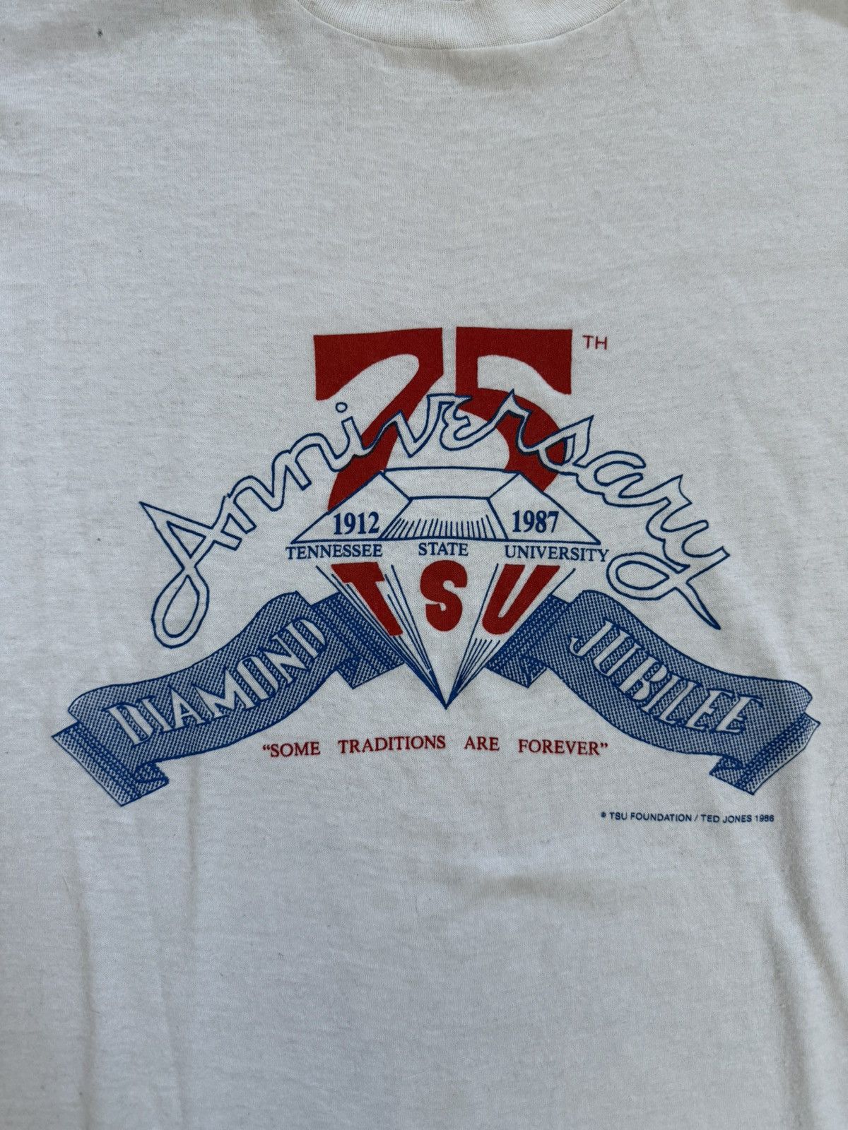 Vintage 1987 TSU T-Shirt Size US S / EU 44-46 / 1 - 2 Thumbnail