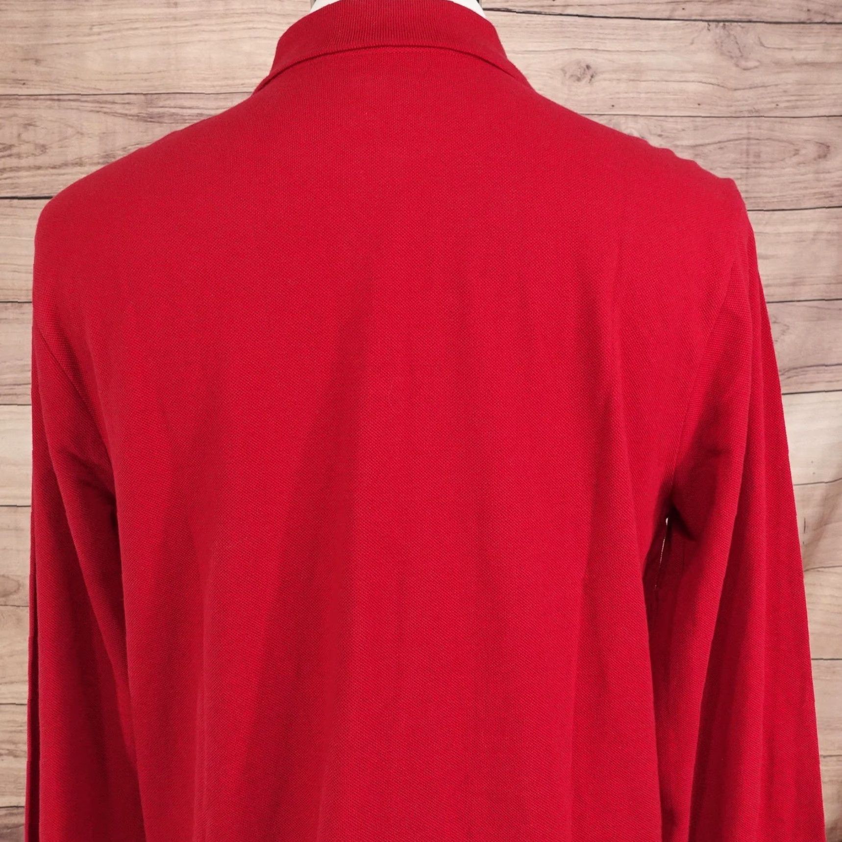Gap Gap Polo Shirt LT Red Long Sleeve Pique Knit Cotton Tall Solid Casual Mens Size US L / EU 52-54 / 3 - 5 Thumbnail